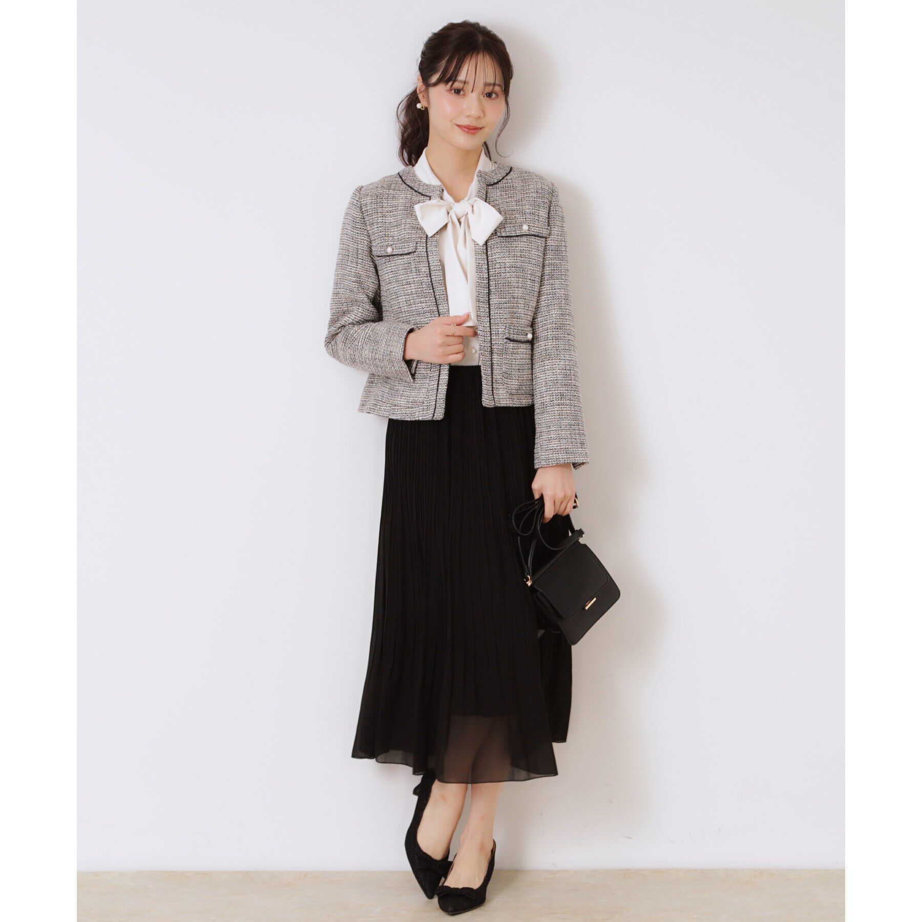 Couture broach「【セレモニーシーン/お仕事にも】ランダムプリーツスカート」|スカート|