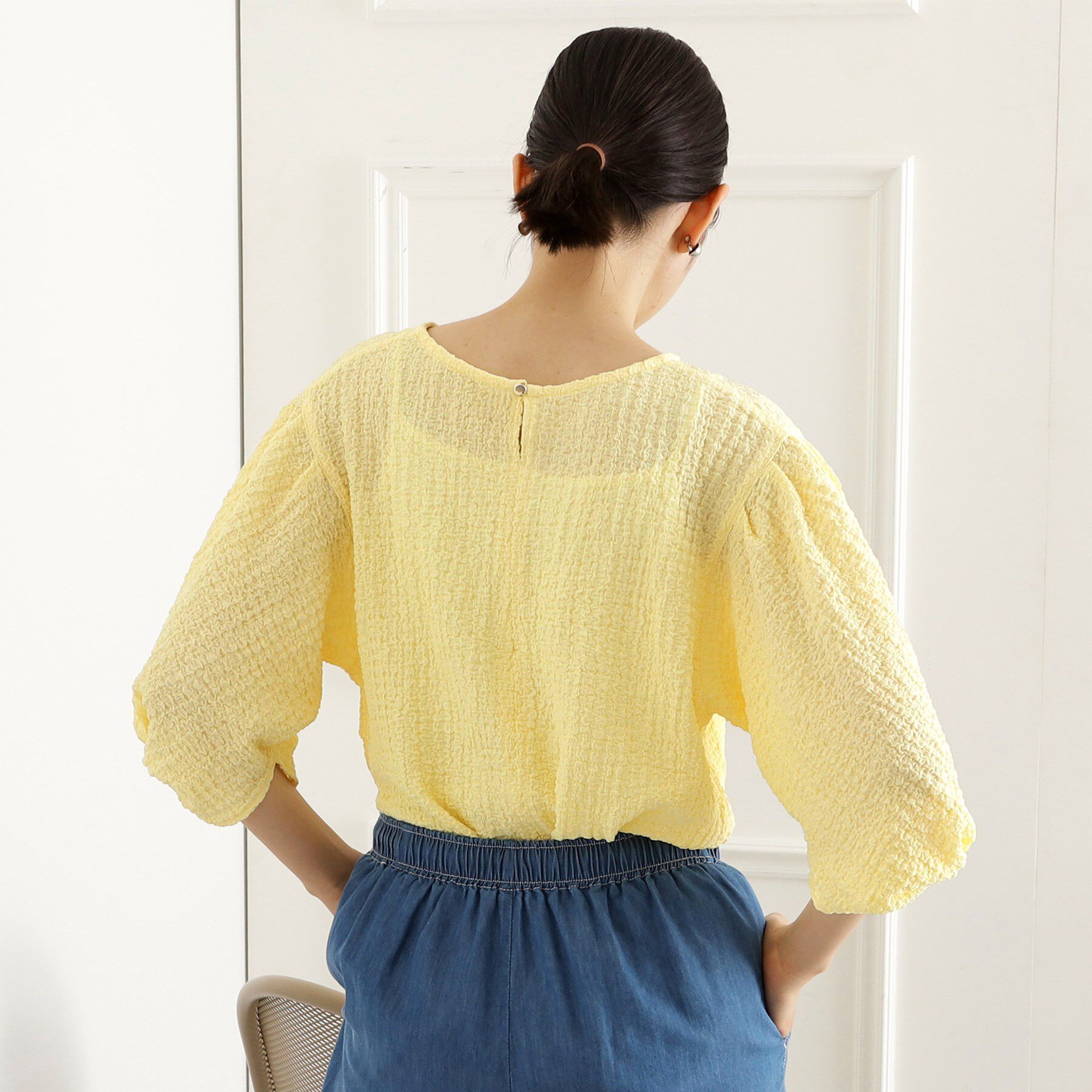 THE SHOP TK「【人気デザイン再入荷】ポコポコ袖タックプルオーバー/体型カバー/洗濯機OK」|Tシャツ・カットソー|