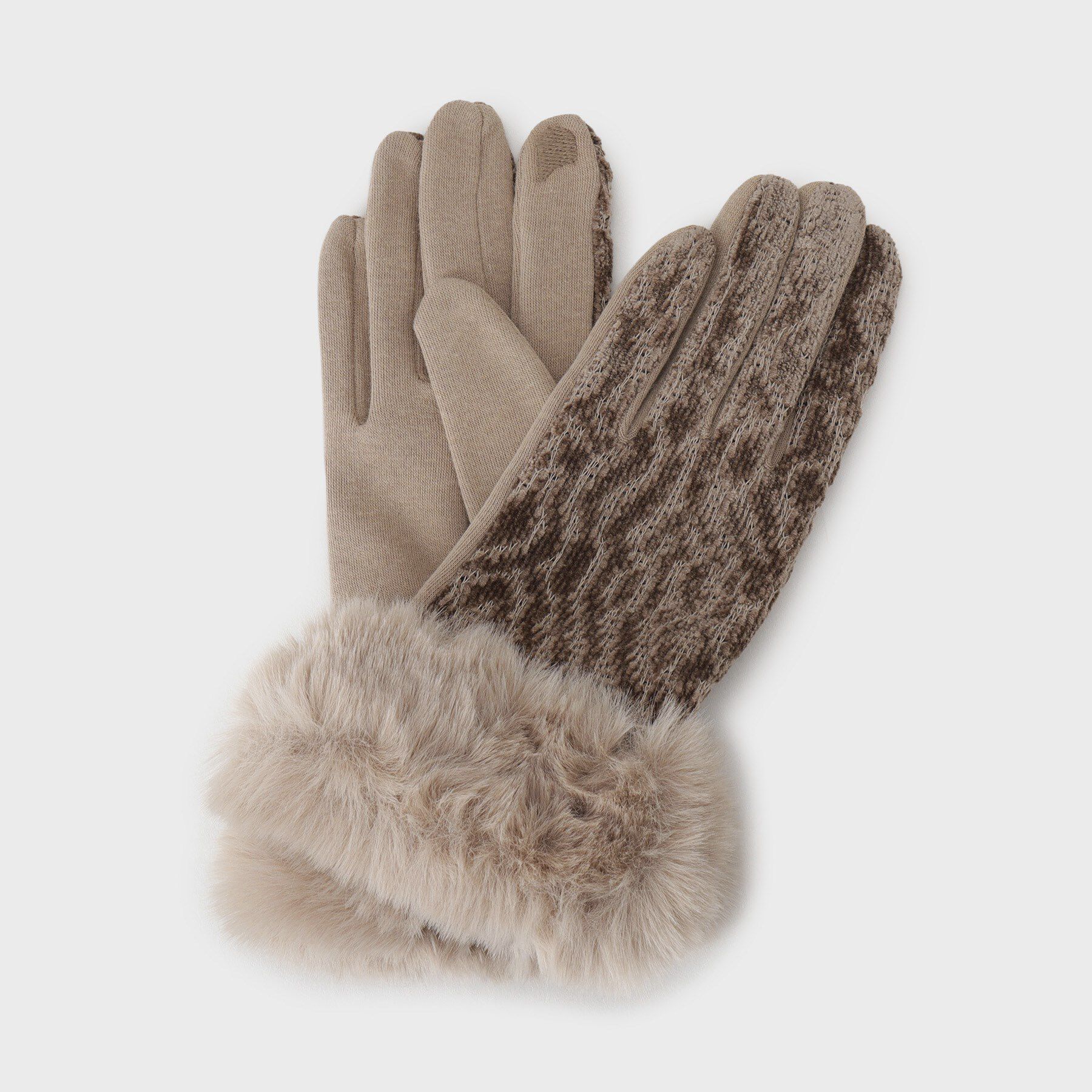 THE SHOP TK「ファーグローブ」|手袋|ベージュ(052)