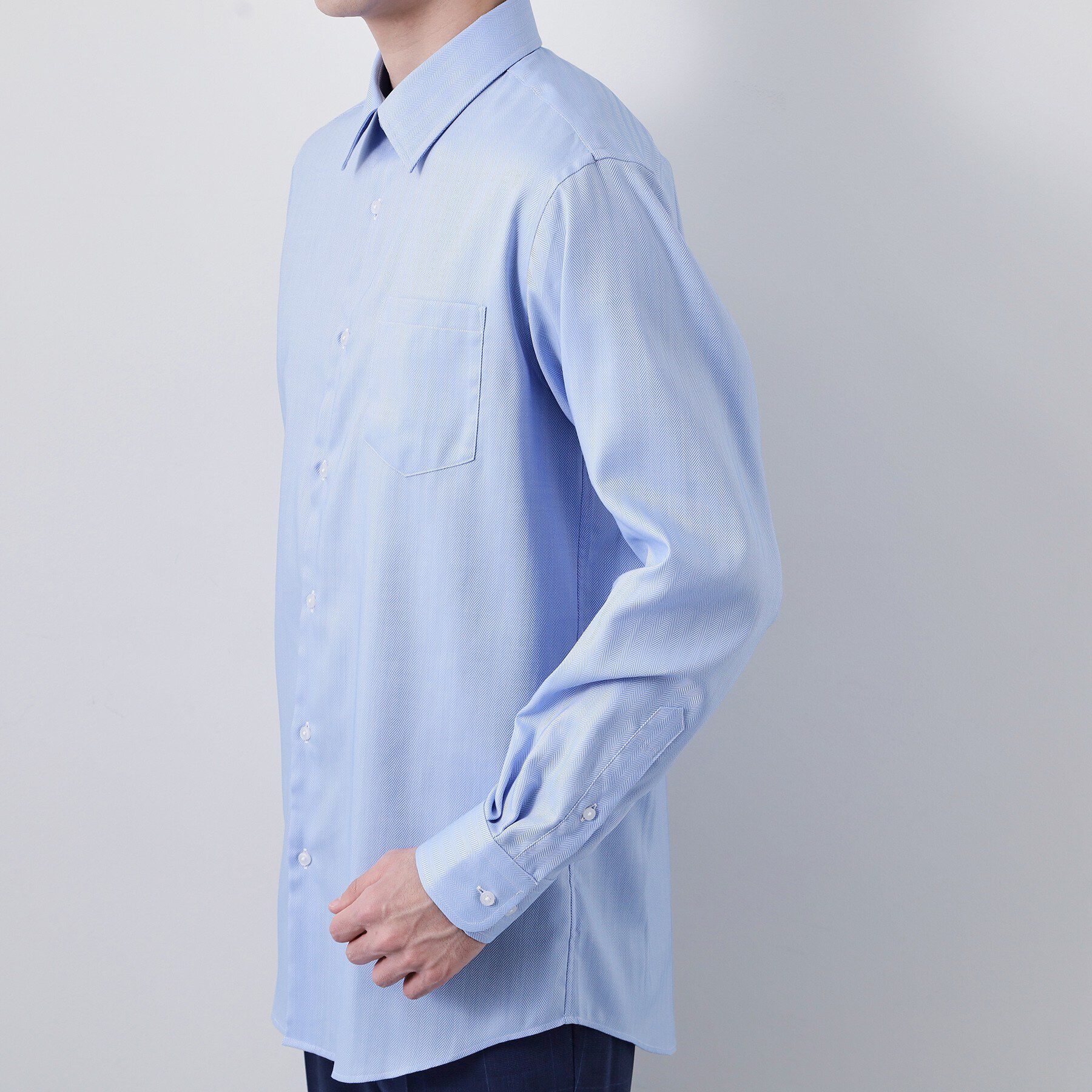 THE SHOP TK「【ビジネス/セレモニー】ドレスへリンボン長袖シャツ」|シャツ・ブラウス|