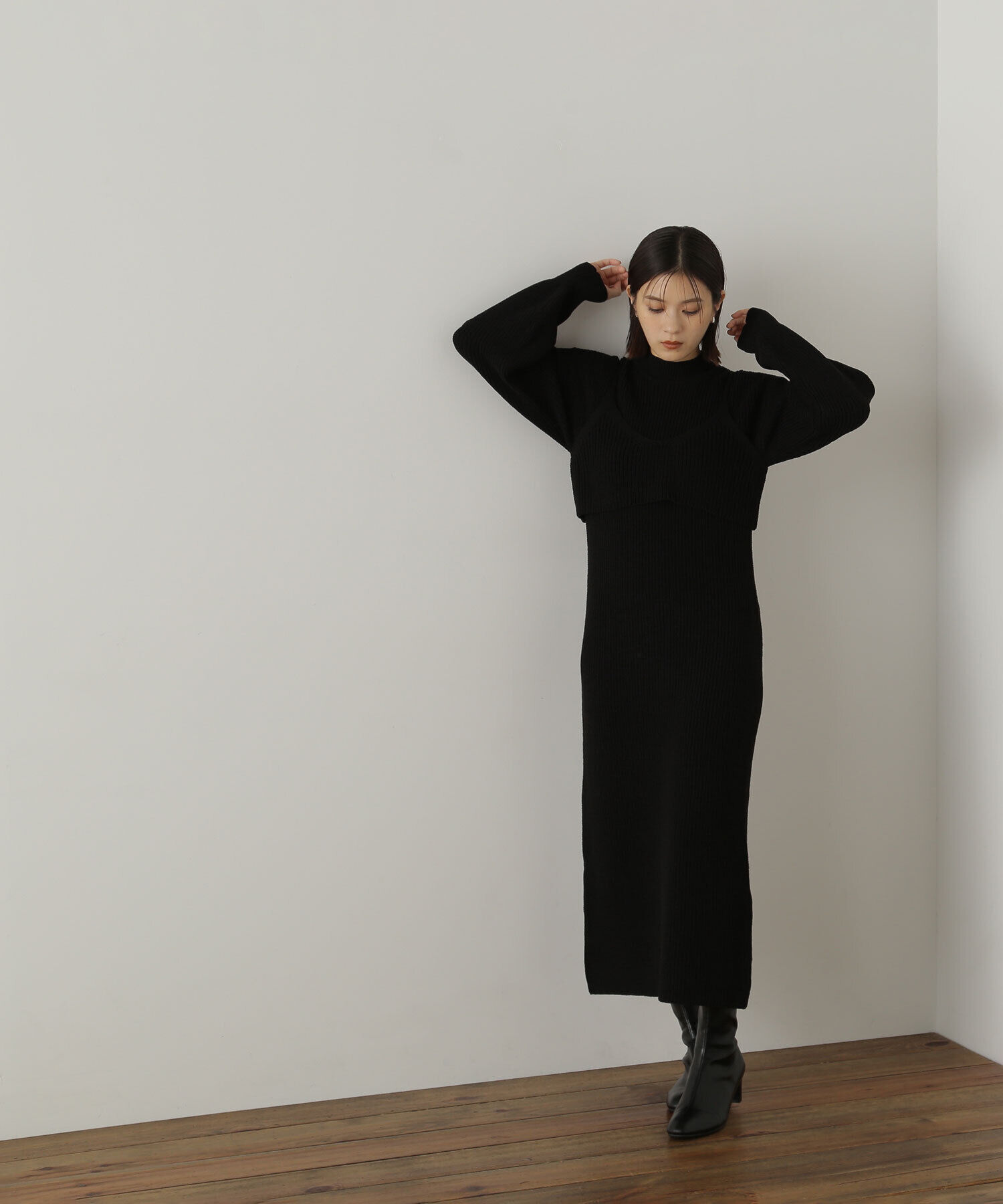  「コンパクトビスチェニットワンピース」|ワンピース|