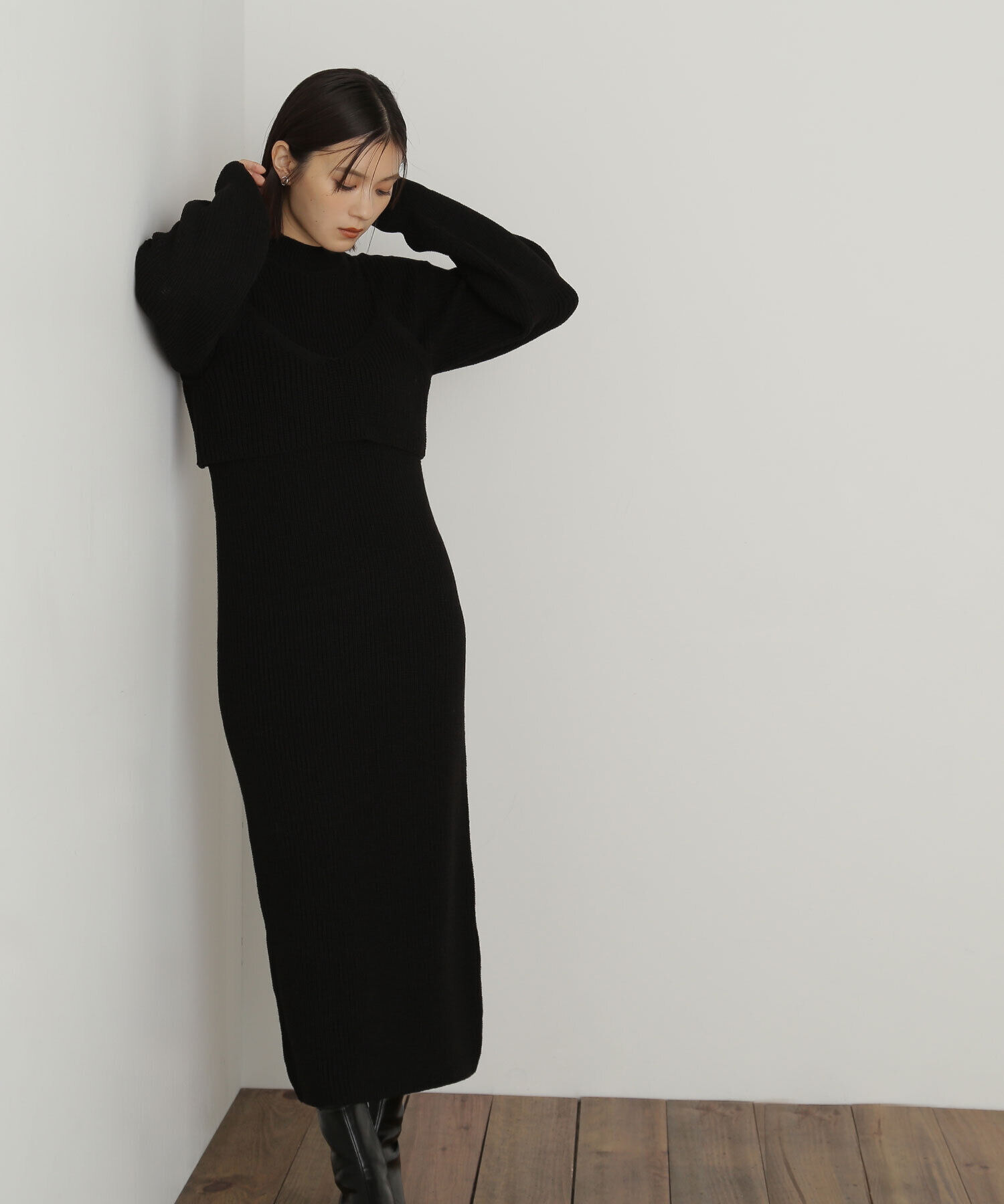  「コンパクトビスチェニットワンピース」|ワンピース|