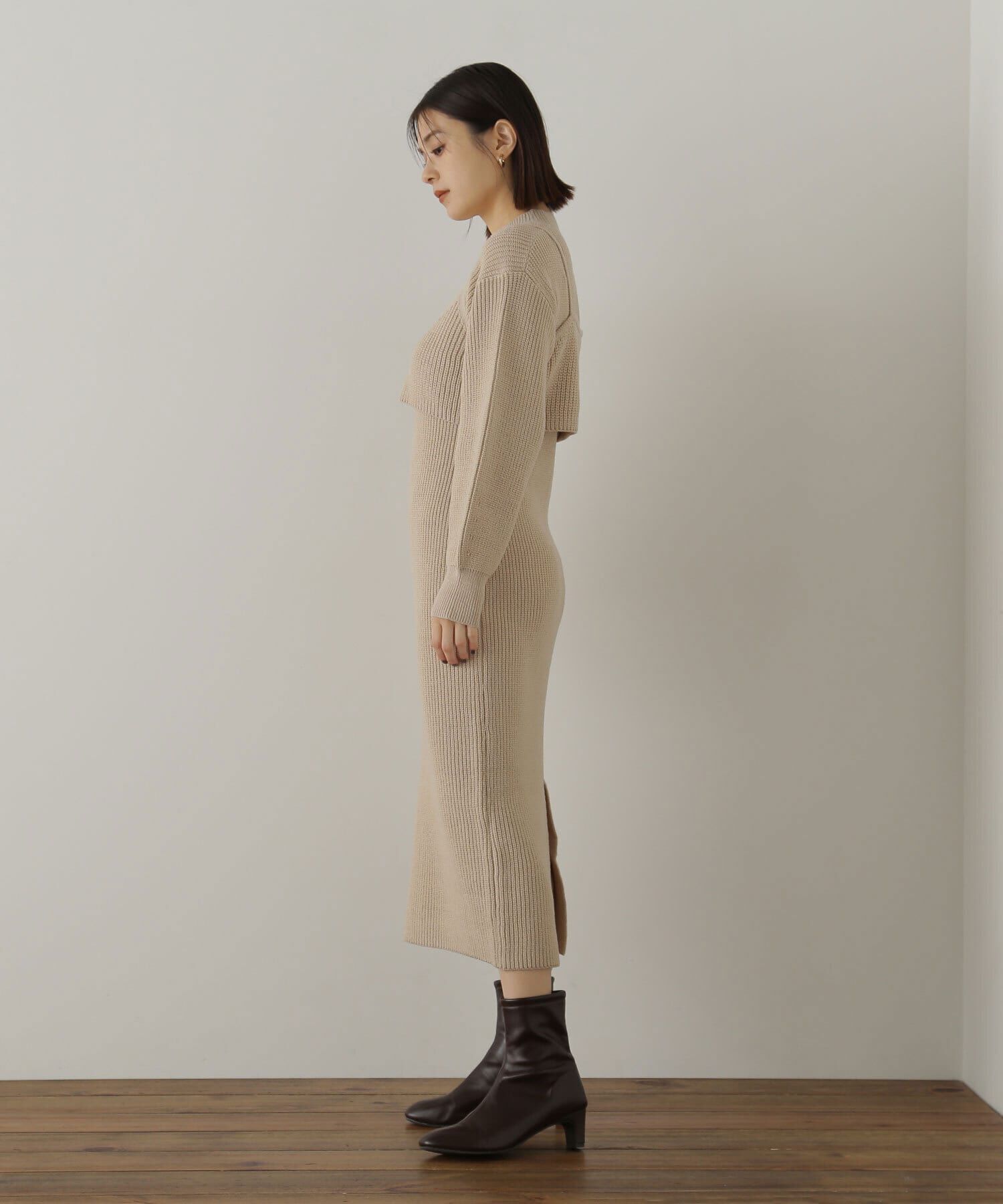  「コンパクトビスチェニットワンピース」|ワンピース|