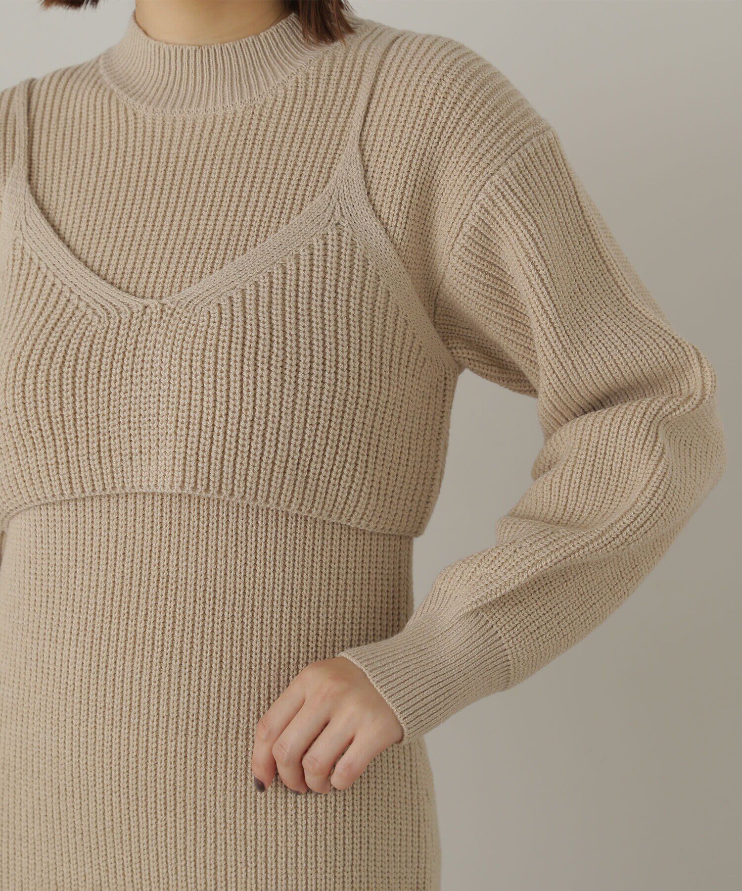  「コンパクトビスチェニットワンピース」|ワンピース|