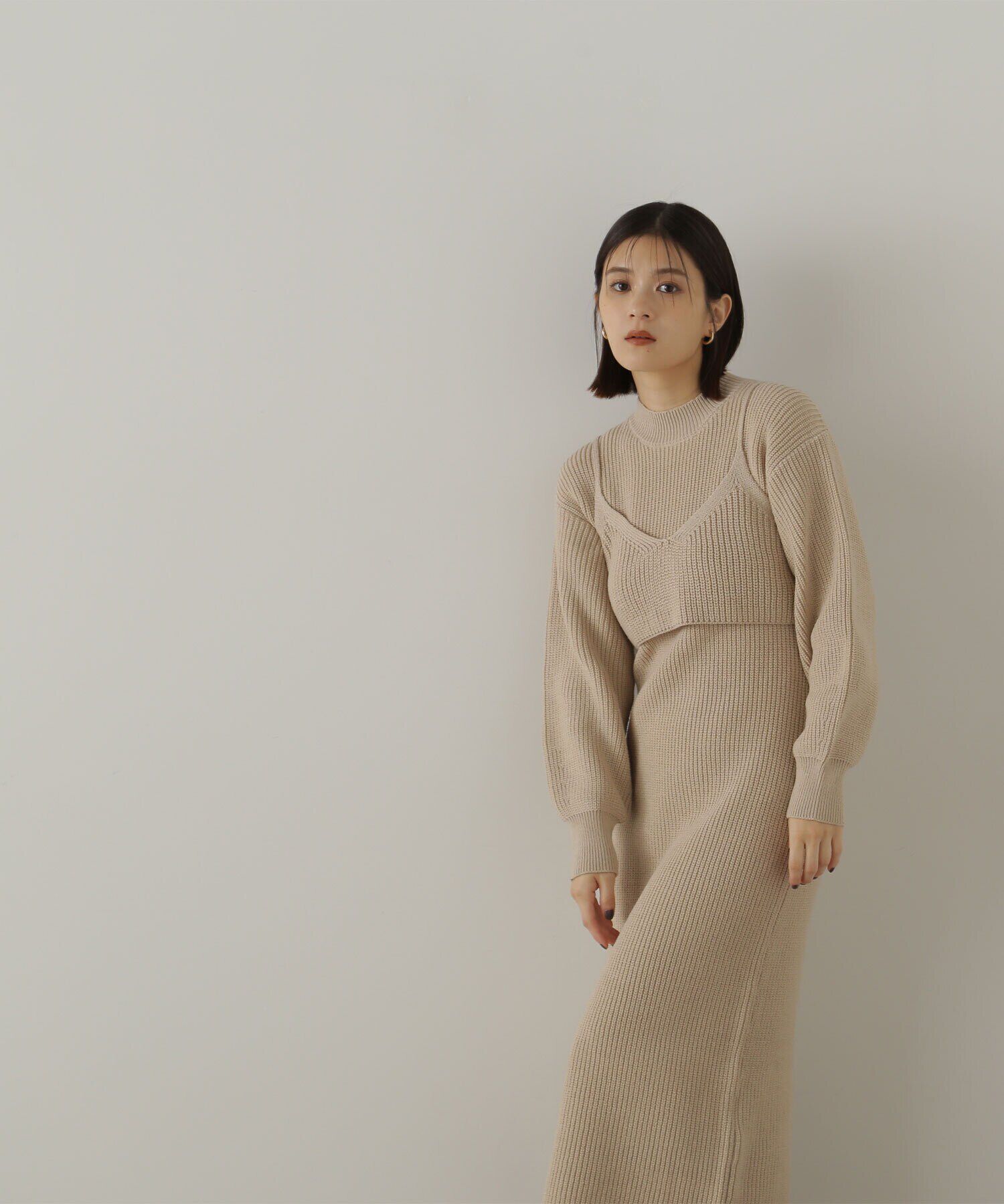  「コンパクトビスチェニットワンピース」|ワンピース|