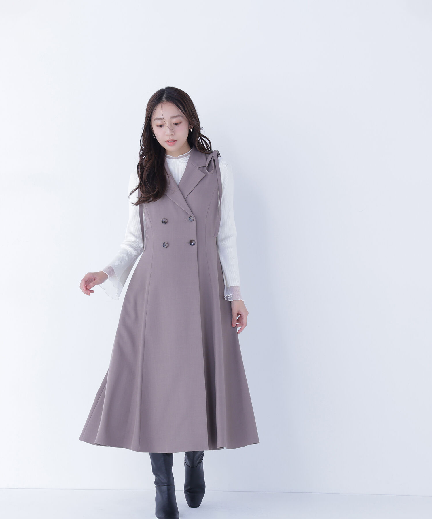  「2wayショルダーリボンジャンスカ」|ワンピース|