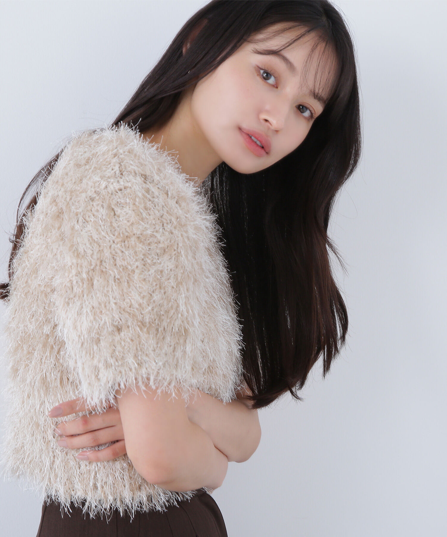  「ミックスシャギーニット」|ニット・セーター|ベージュミッ 2