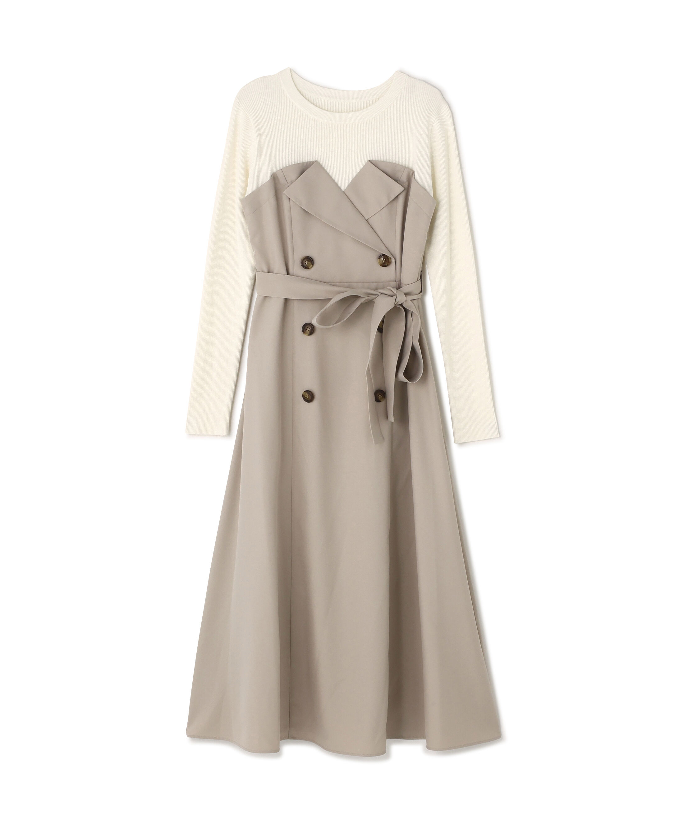 「トレンチディテールドッキングワンピース」|ワンピース|