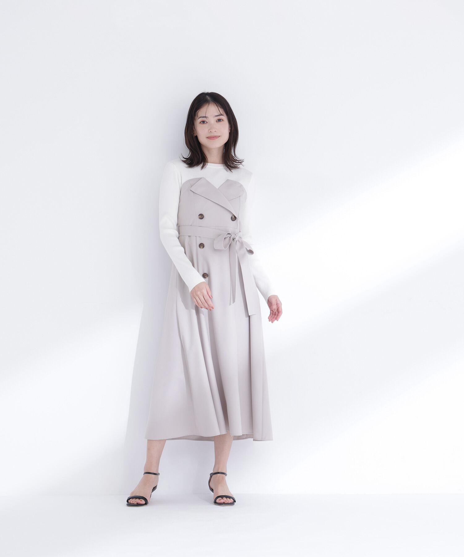  「トレンチディテールドッキングワンピース」|ワンピース|