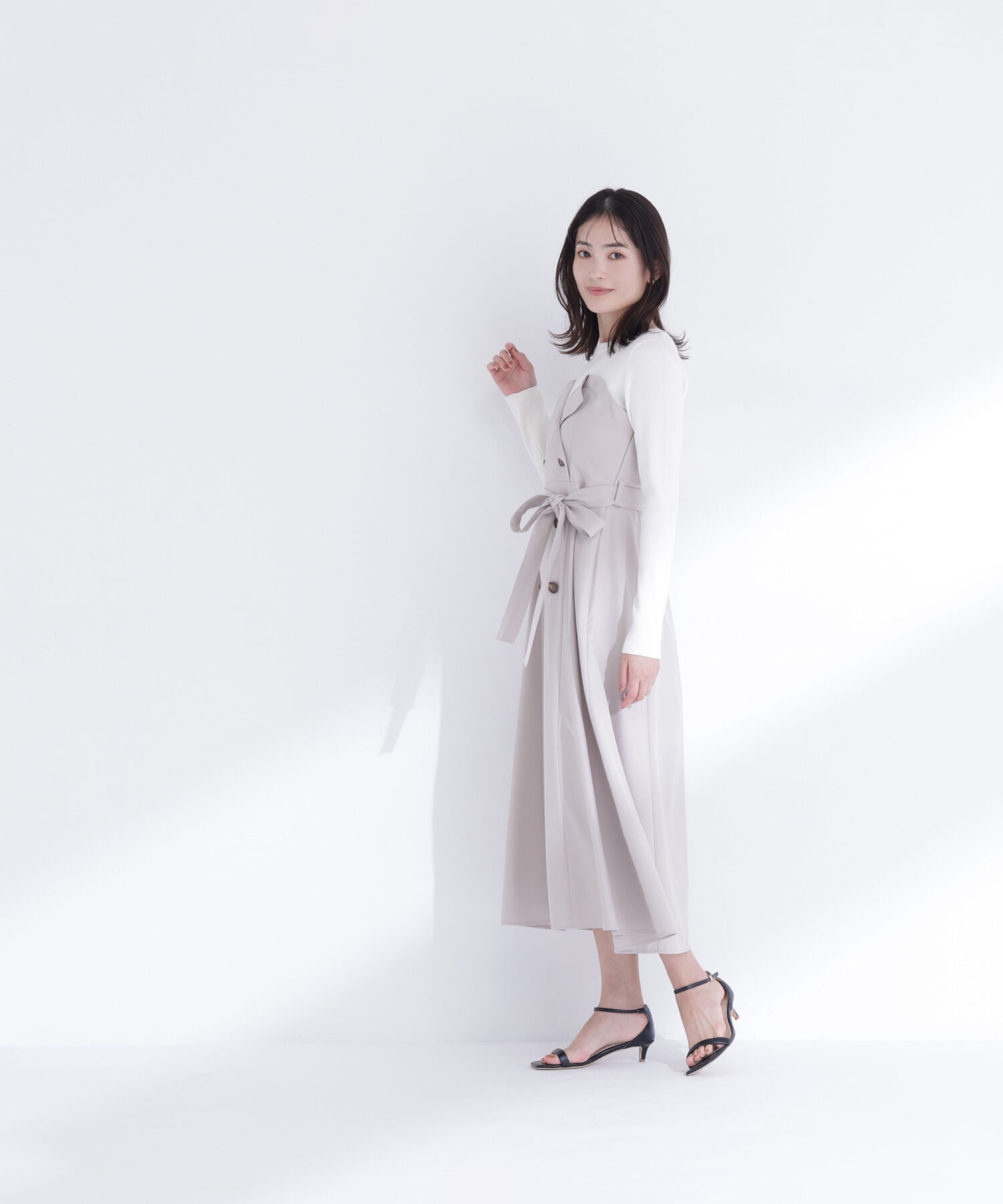  「トレンチディテールドッキングワンピース」|ワンピース|