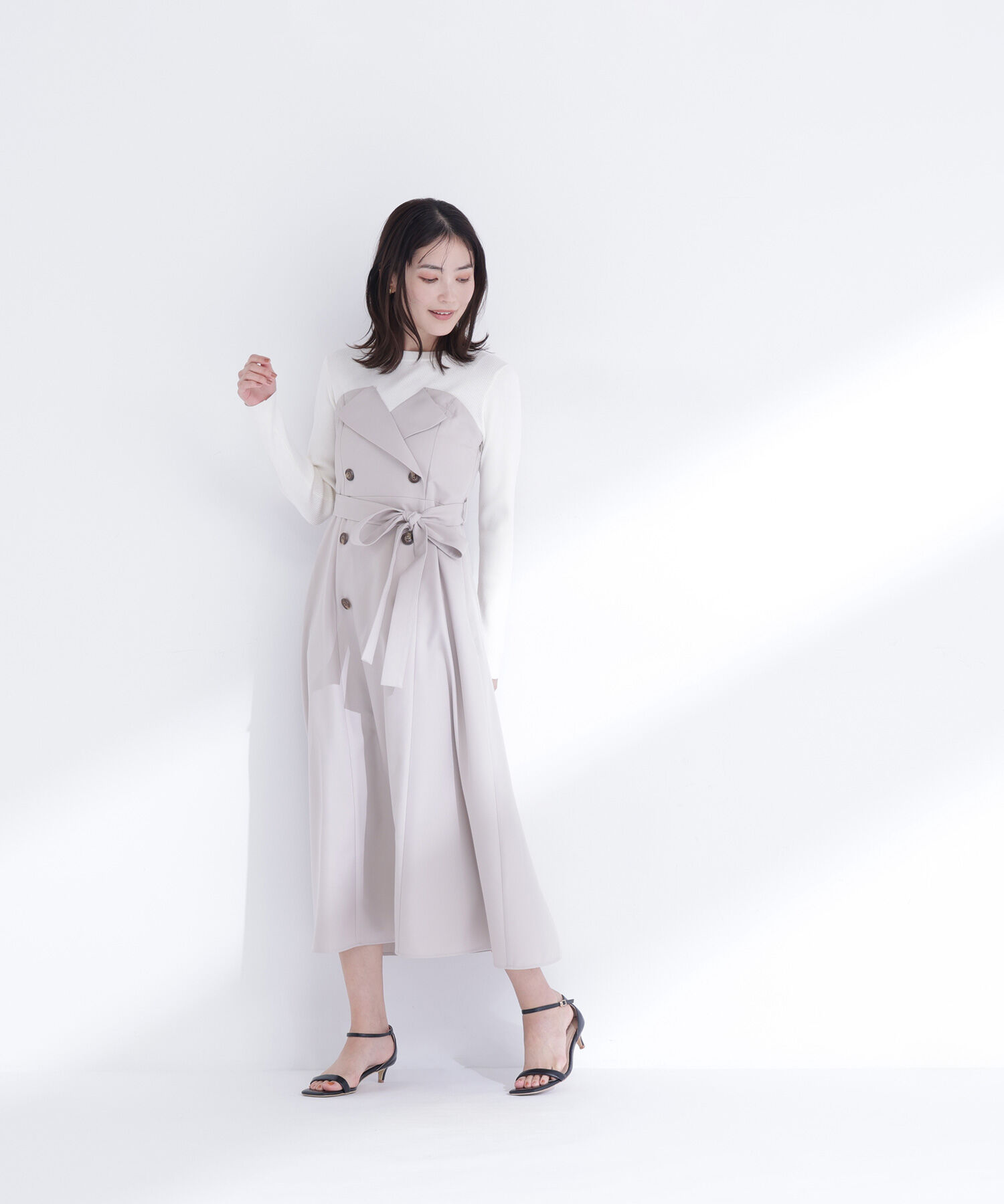  「トレンチディテールドッキングワンピース」|ワンピース|