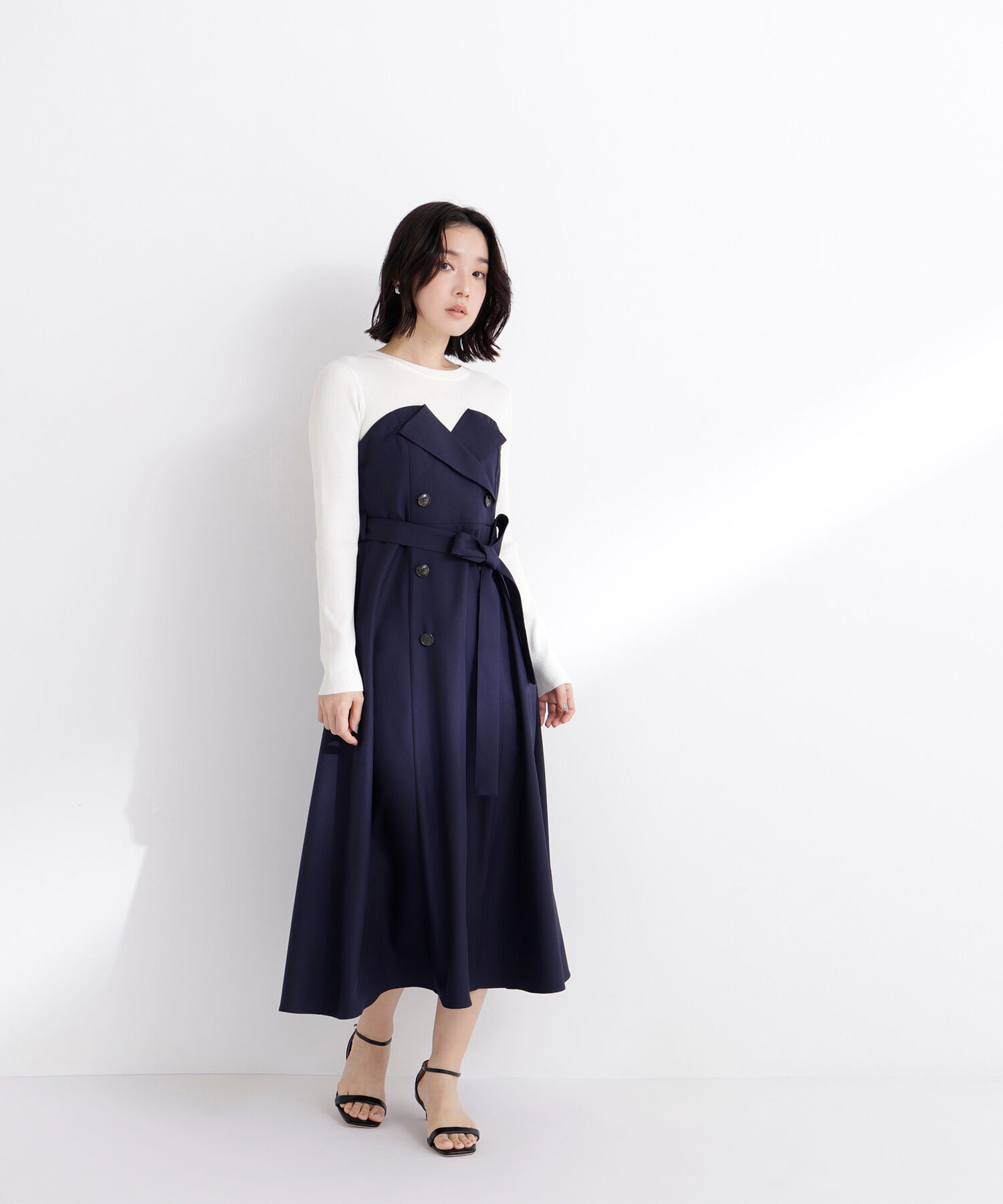  「トレンチディテールドッキングワンピース」|ワンピース|