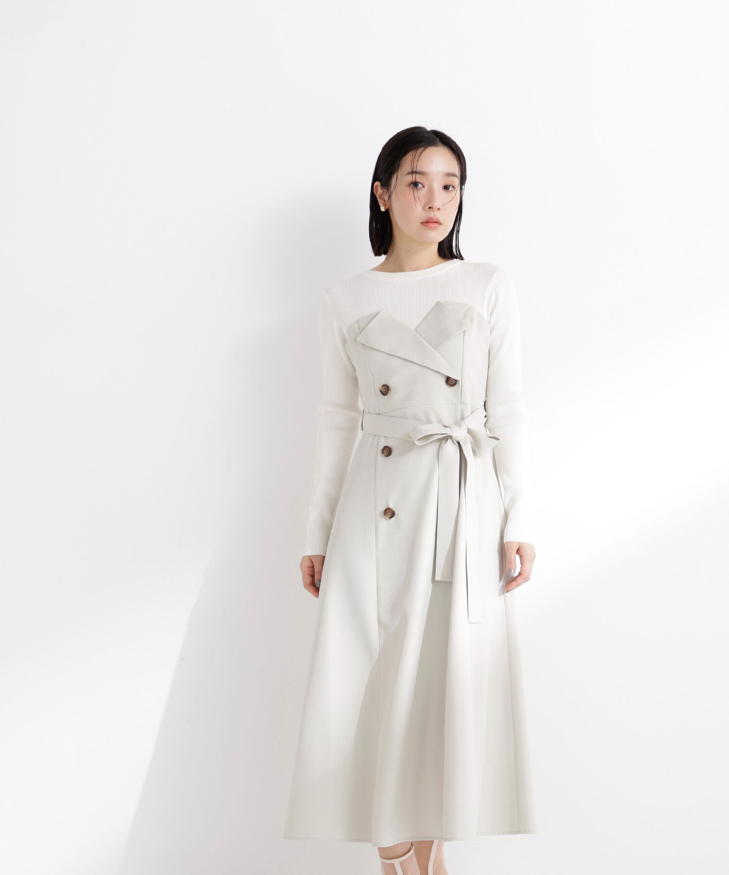  「トレンチディテールドッキングワンピース」|ワンピース|