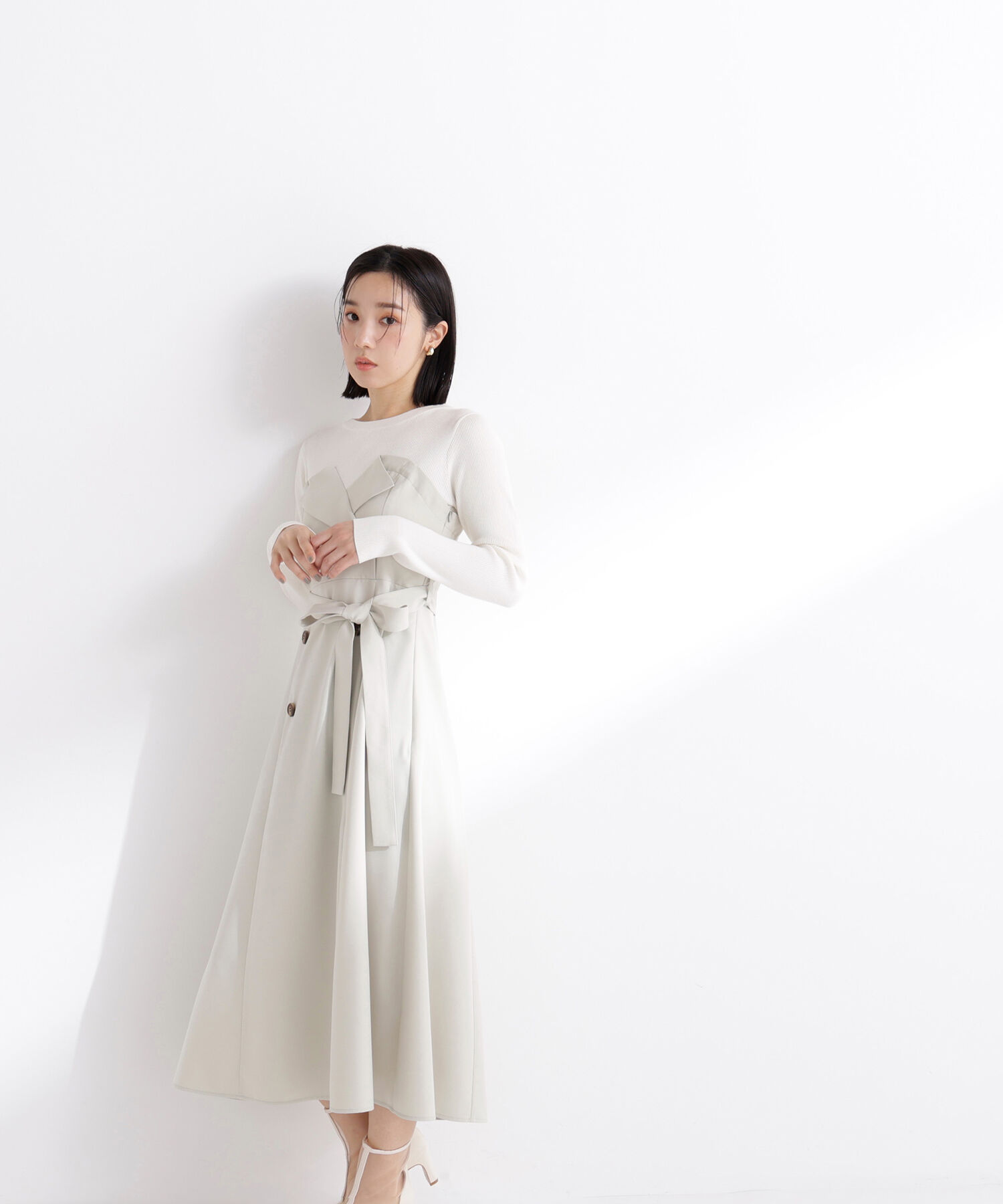  「トレンチディテールドッキングワンピース」|ワンピース|