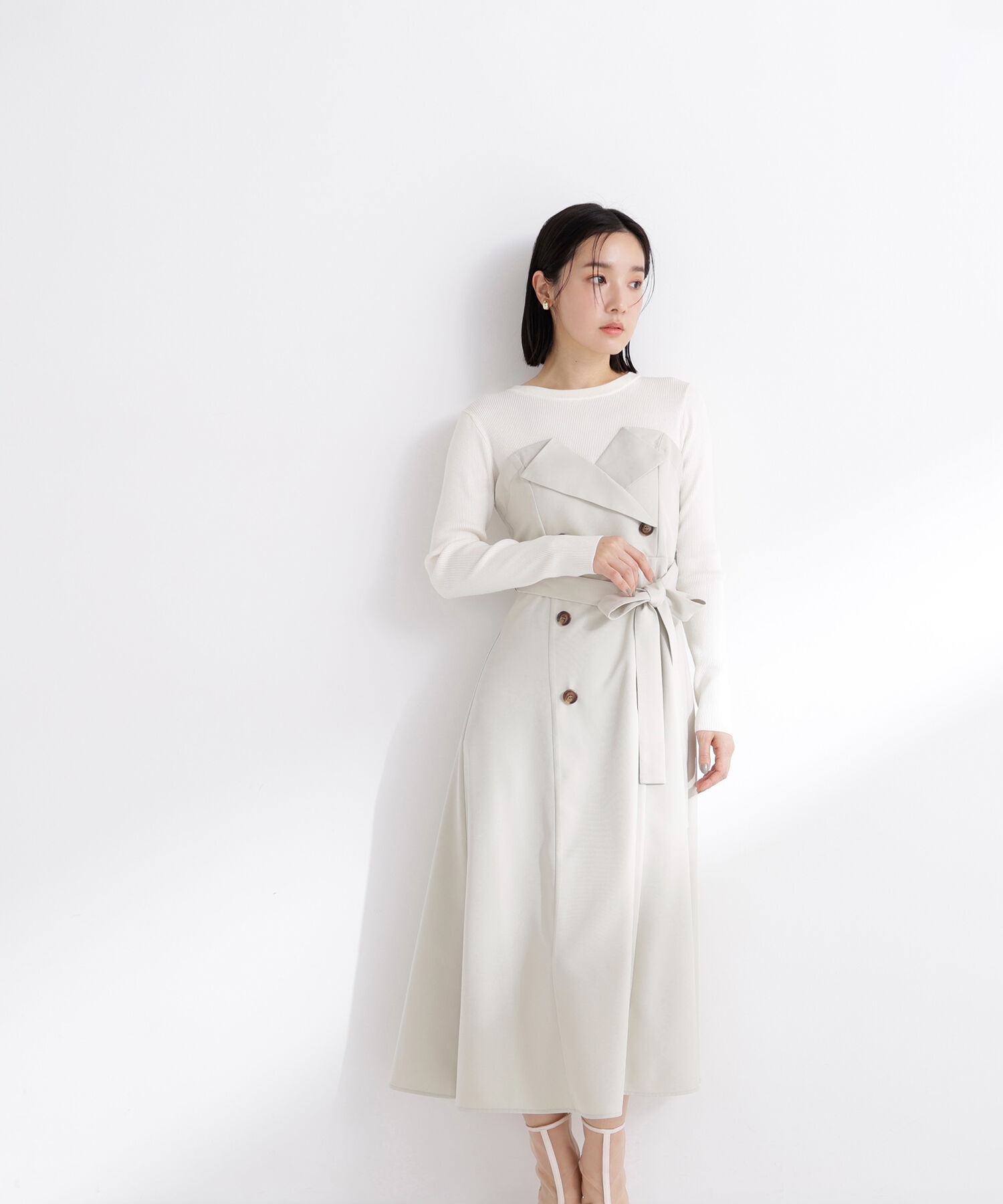  「トレンチディテールドッキングワンピース」|ワンピース|