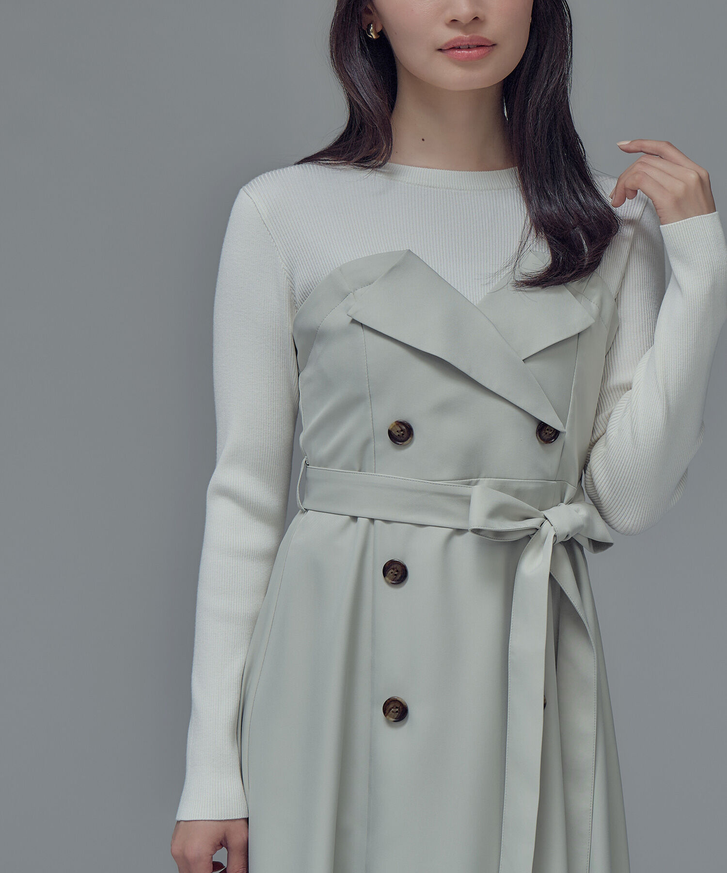  「トレンチディテールドッキングワンピース」|ワンピース|