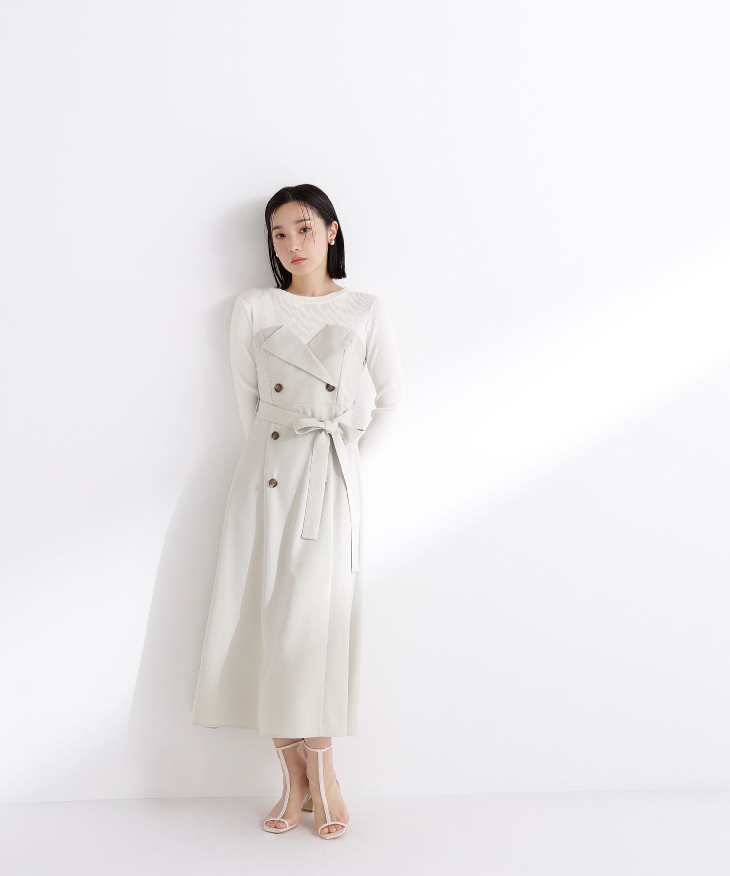  「トレンチディテールドッキングワンピース」|ワンピース|