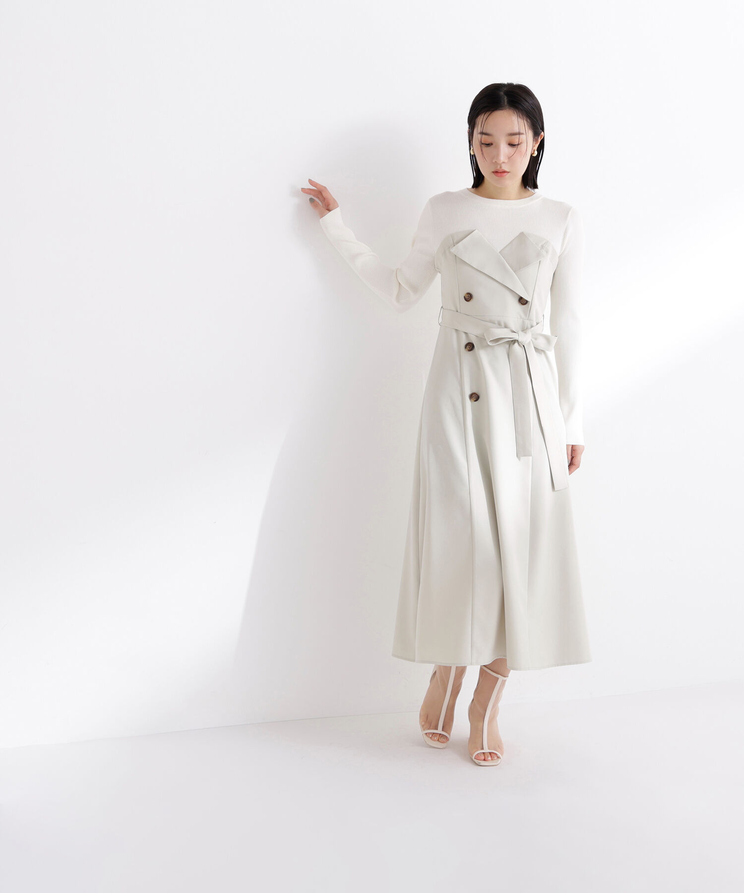 「トレンチディテールドッキングワンピース」|ワンピース|