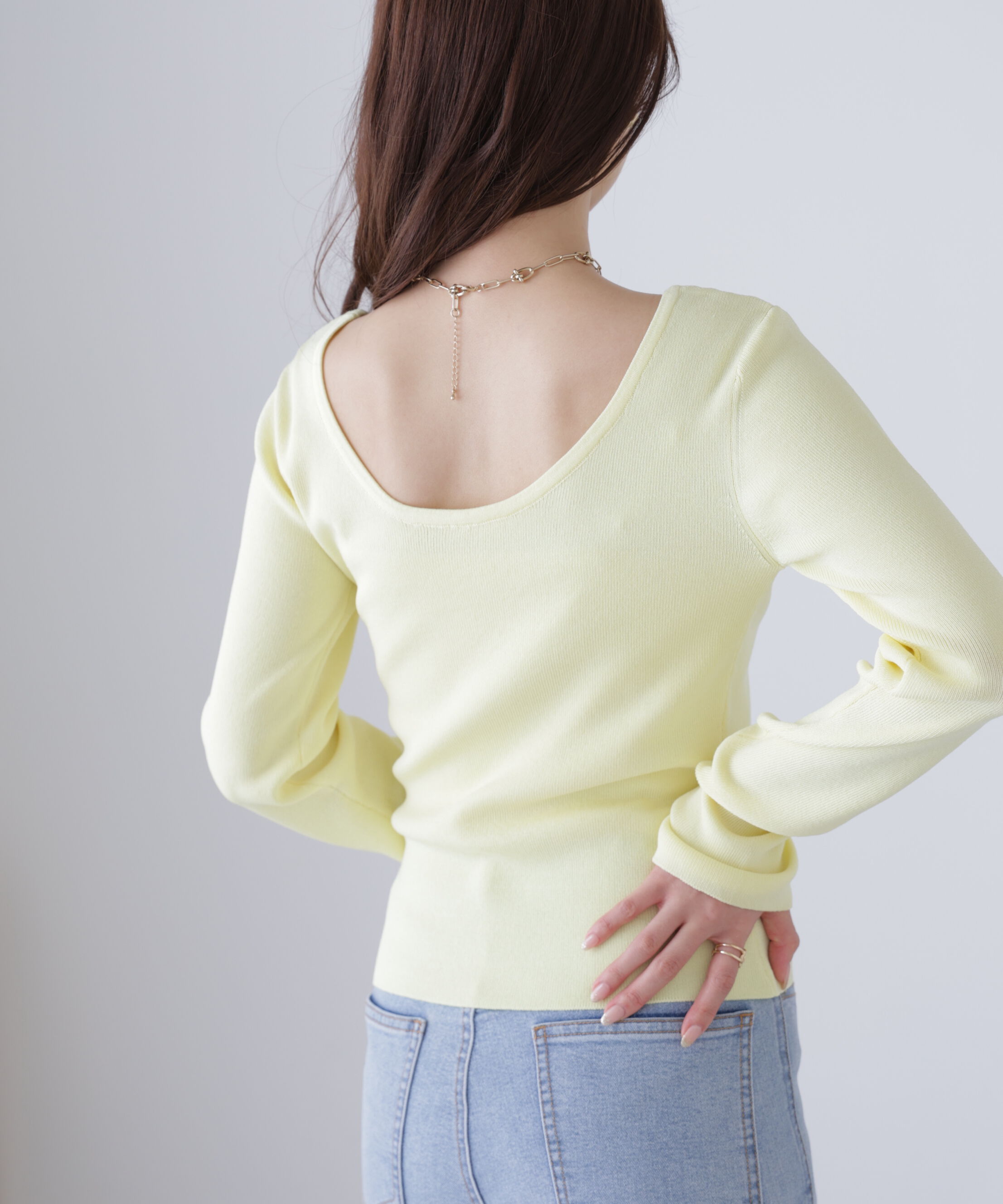  「バックオープンニット」|ニット・セーター|