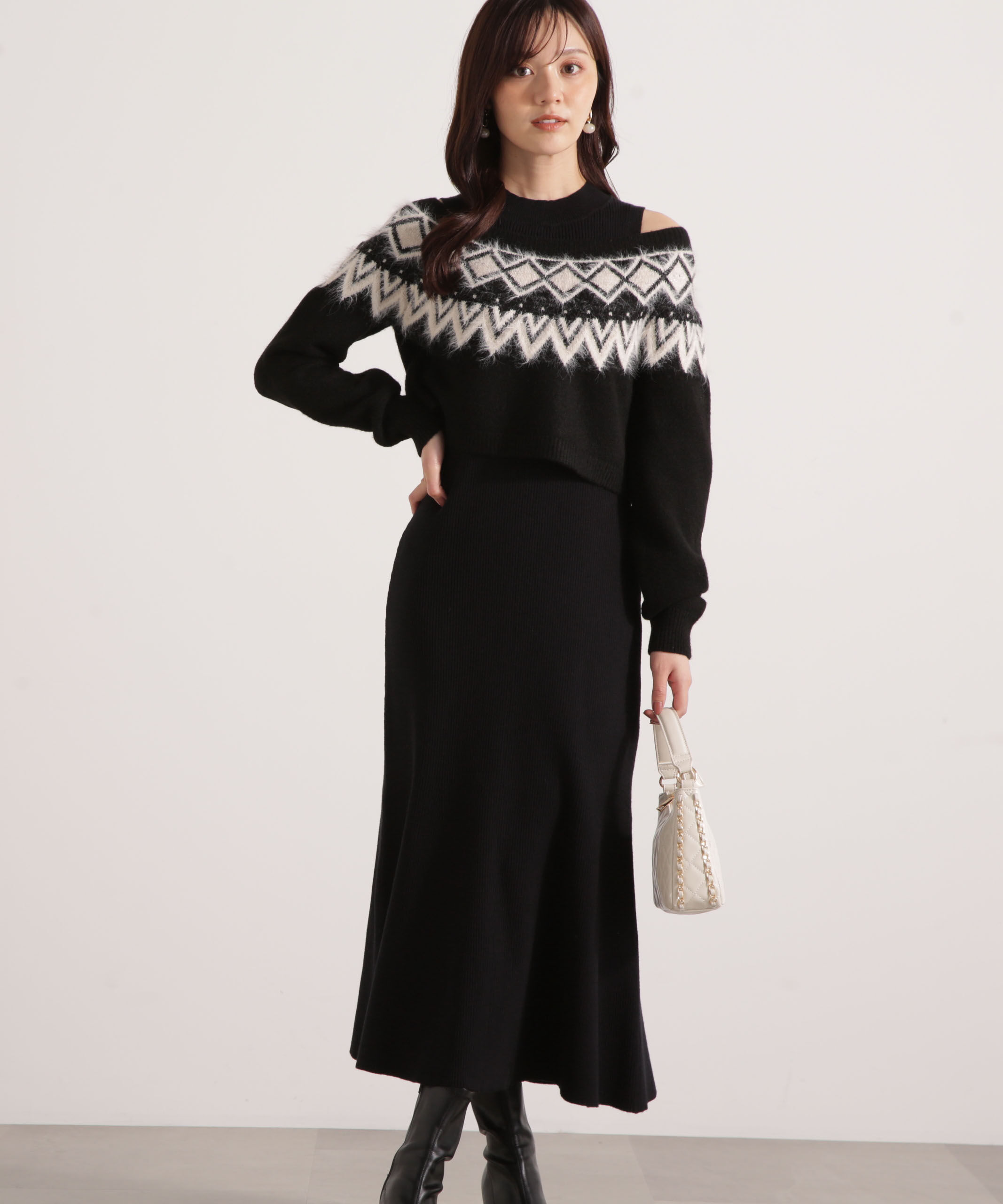 PROPORTION BODY DRESSING「ノルディックニットSETUP ワンピース 25AW」|ワンピース|