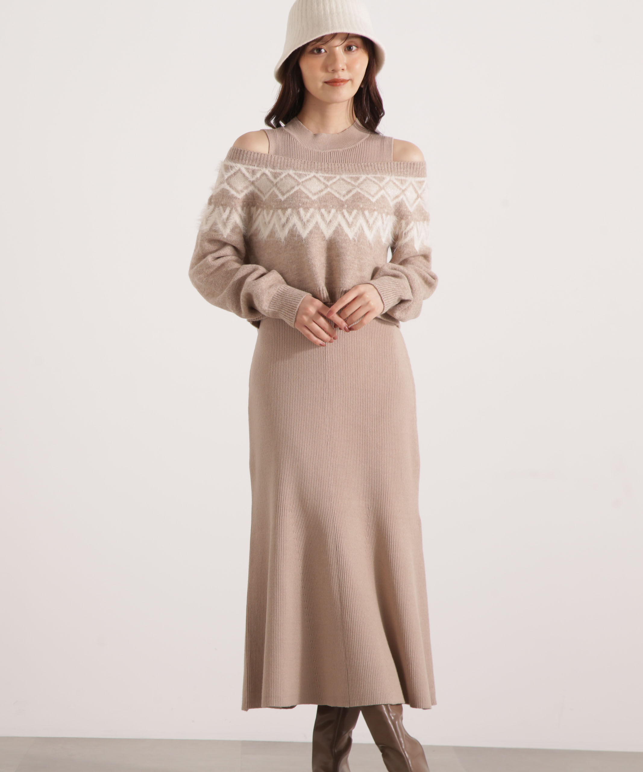 PROPORTION BODY DRESSING「ノルディックニットSETUP ワンピース 25AW」|ワンピース|