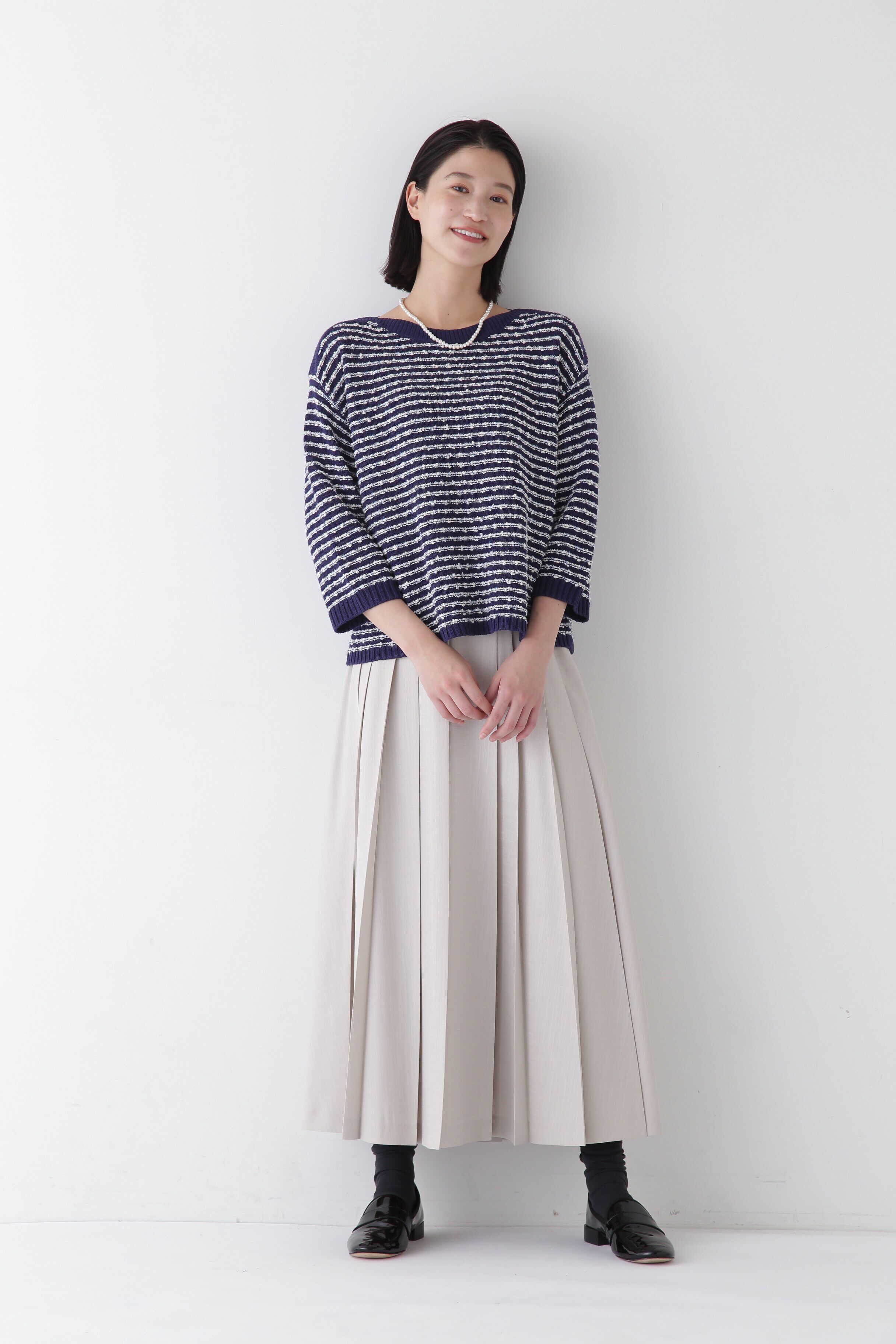  「◆【ウォッシャブル】MIXヤーンガーターボーダープルオーバー」|ニット・セーター|