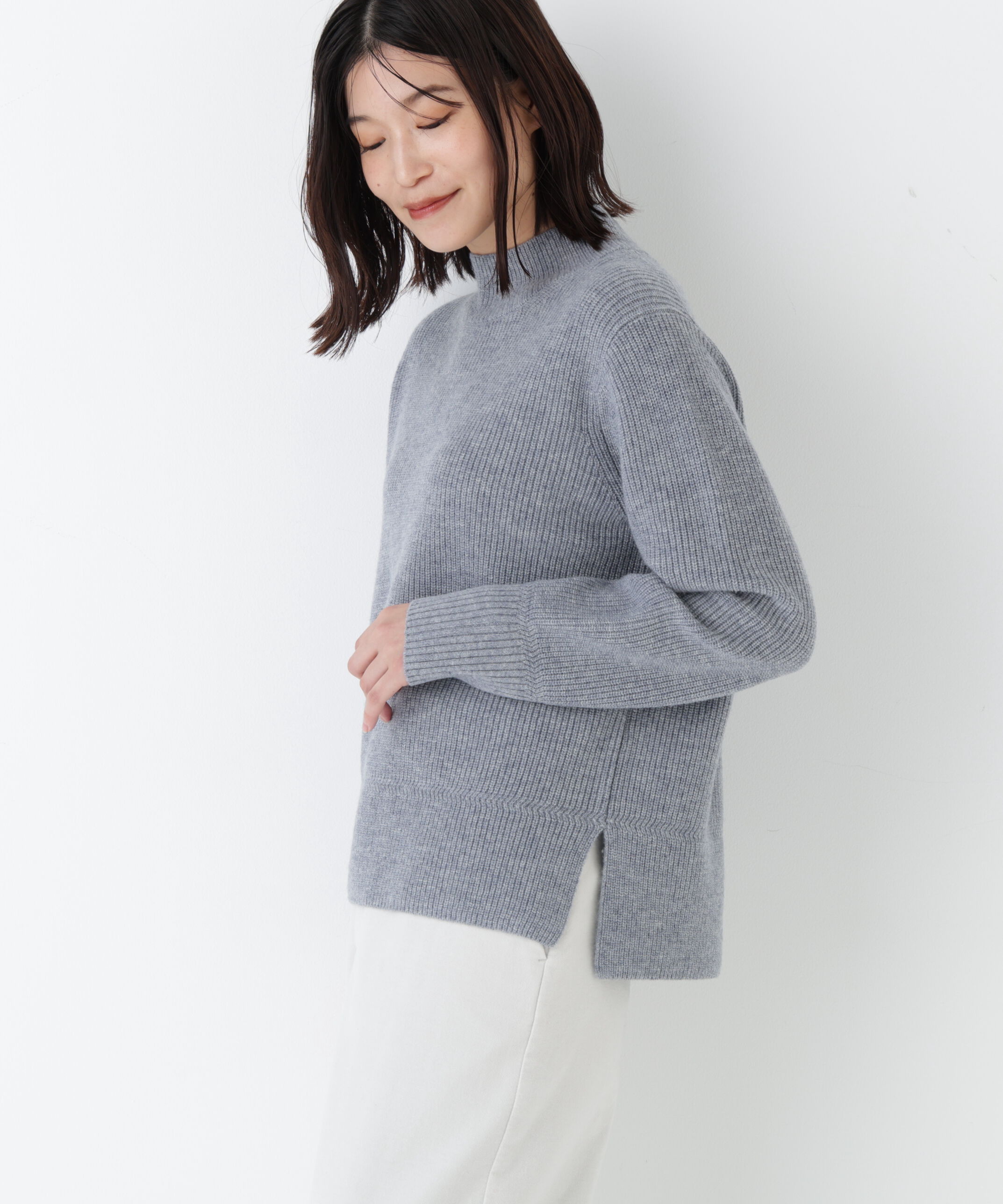  「◆ウールハイネック片畦プルオーバー」|ニット・セーター|