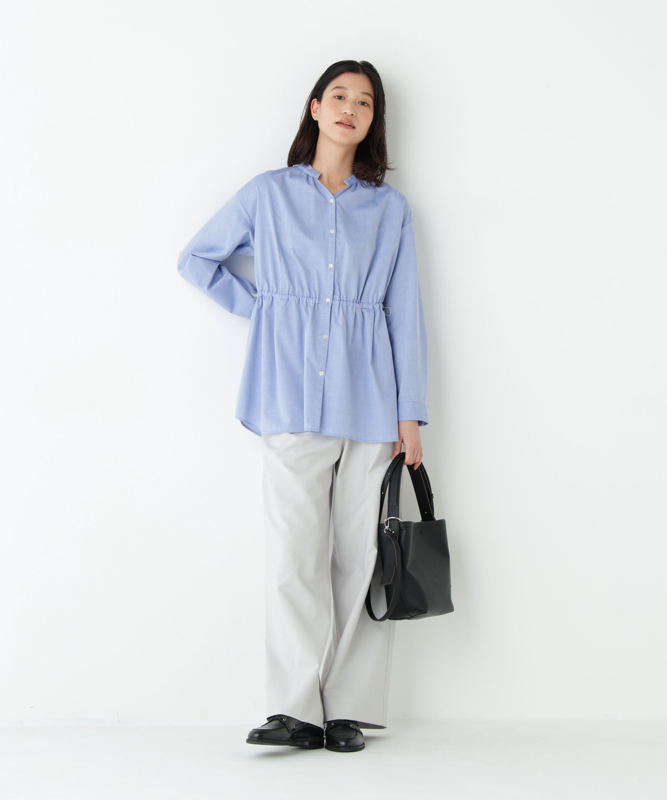  「◆シャンブレーオックスドロストブラウス」|シャツ・ブラウス|