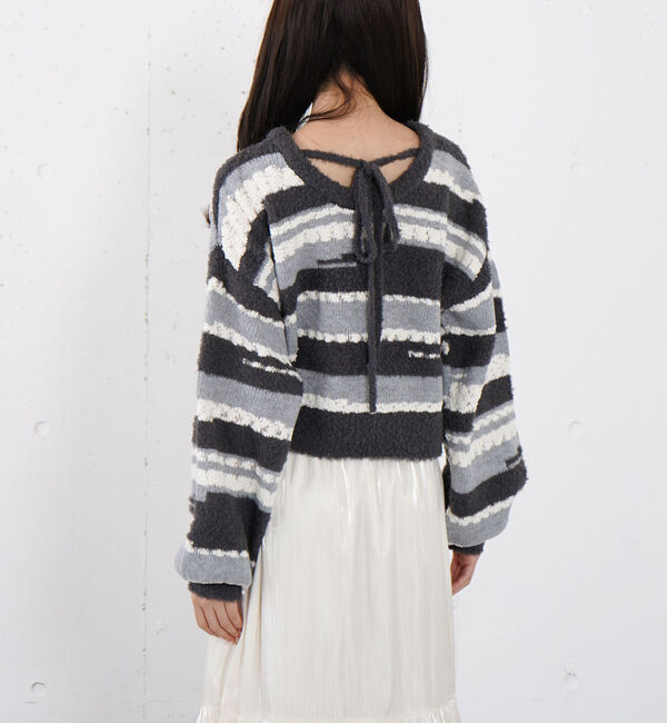 archives「ミックスヤーンランダムボーダーニットプルオーバー」|ニット・セーター|