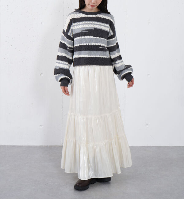 archives「ミックスヤーンランダムボーダーニットプルオーバー」|ニット・セーター|