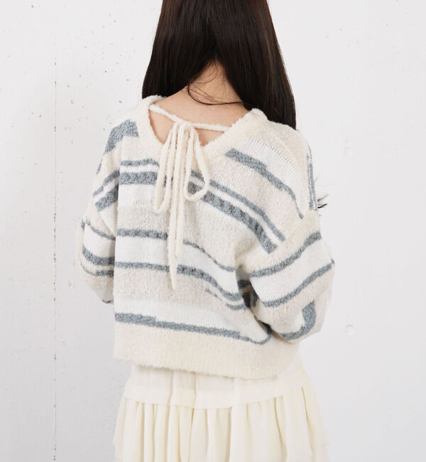 archives「ミックスヤーンランダムボーダーニットプルオーバー」|ニット・セーター|