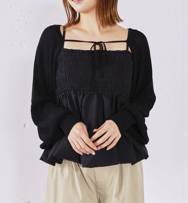 archives「バルーンビスチェ&times;ニットボレロＳＥＴ」|カーディガン|BLACK