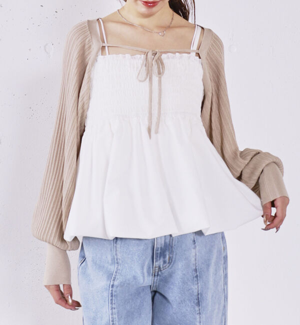 archives「バルーンビスチェ&times;ニットボレロＳＥＴ」|カーディガン|PINK