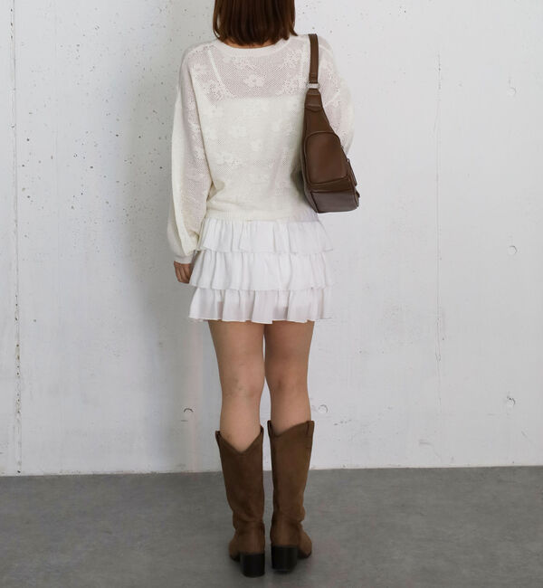 archives「透かし編み花柄ニットプルオーバー」|ニット・セーター|