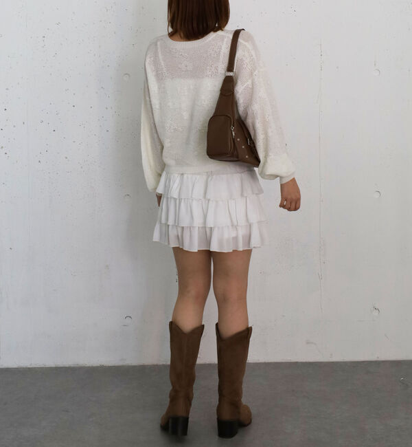 archives「透かし編み花柄ニットプルオーバー」|ニット・セーター|