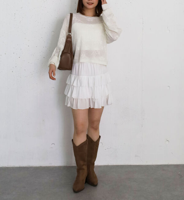 archives「透かし編み花柄ニットプルオーバー」|ニット・セーター|