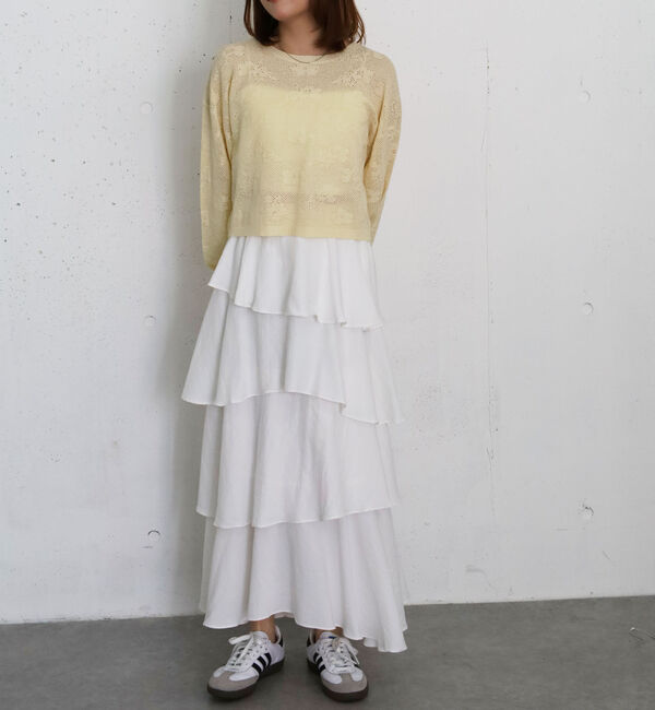 archives「透かし編み花柄ニットプルオーバー」|ニット・セーター|