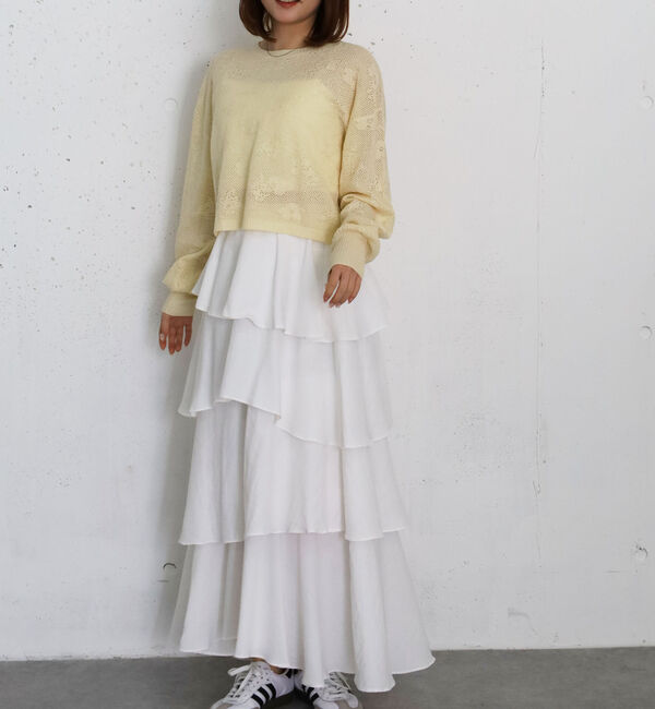 archives「透かし編み花柄ニットプルオーバー」|ニット・セーター|