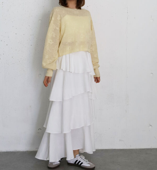 archives「透かし編み花柄ニットプルオーバー」|ニット・セーター|