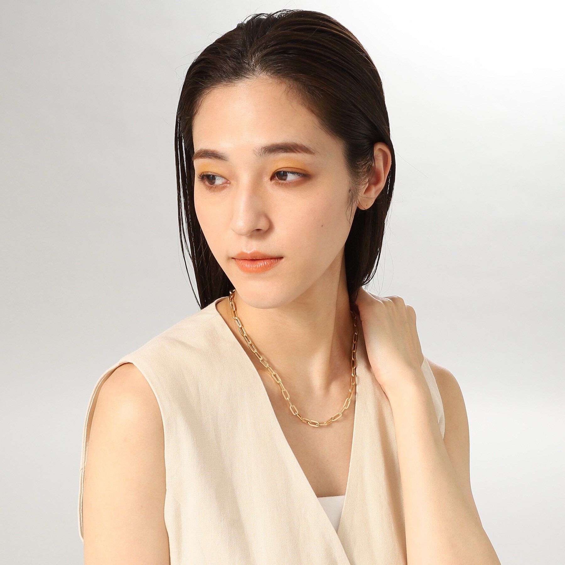 COCOSHNIK「K18中空プリムケーブル ネックレス（3L）」|ネックレス|