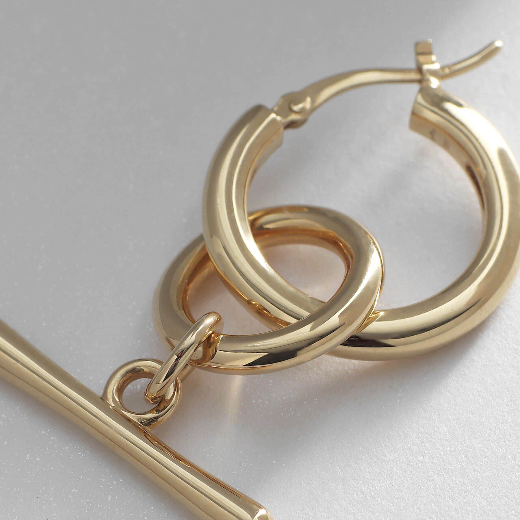 COCOSHNIK ONKITSCH「シルバー フープピアス トグルチャーム GP」|ピアス|