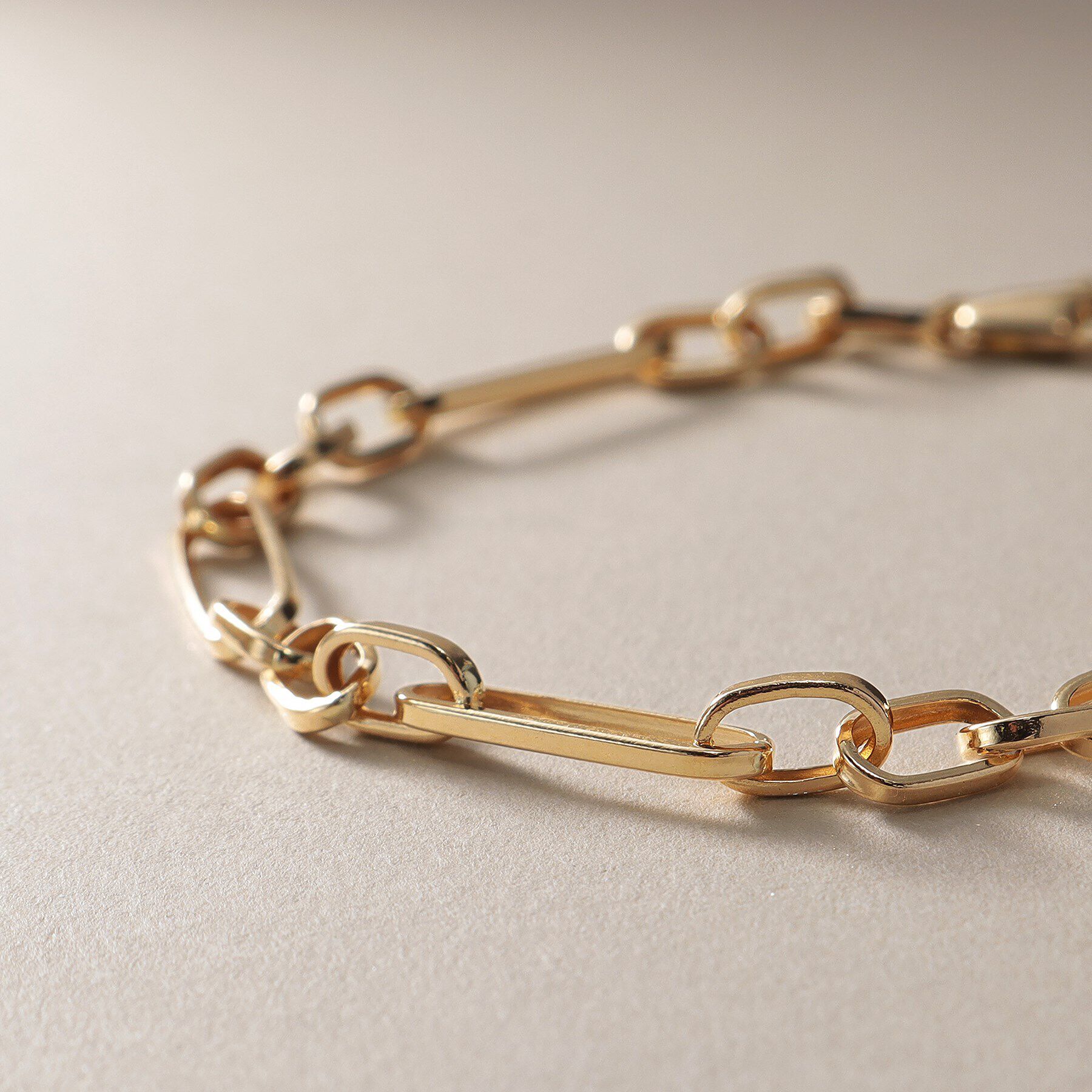 COCOSHNIK「K18ケーブルチェーン3・1フィガロ ブレスレット」|ブレスレット・バングル|