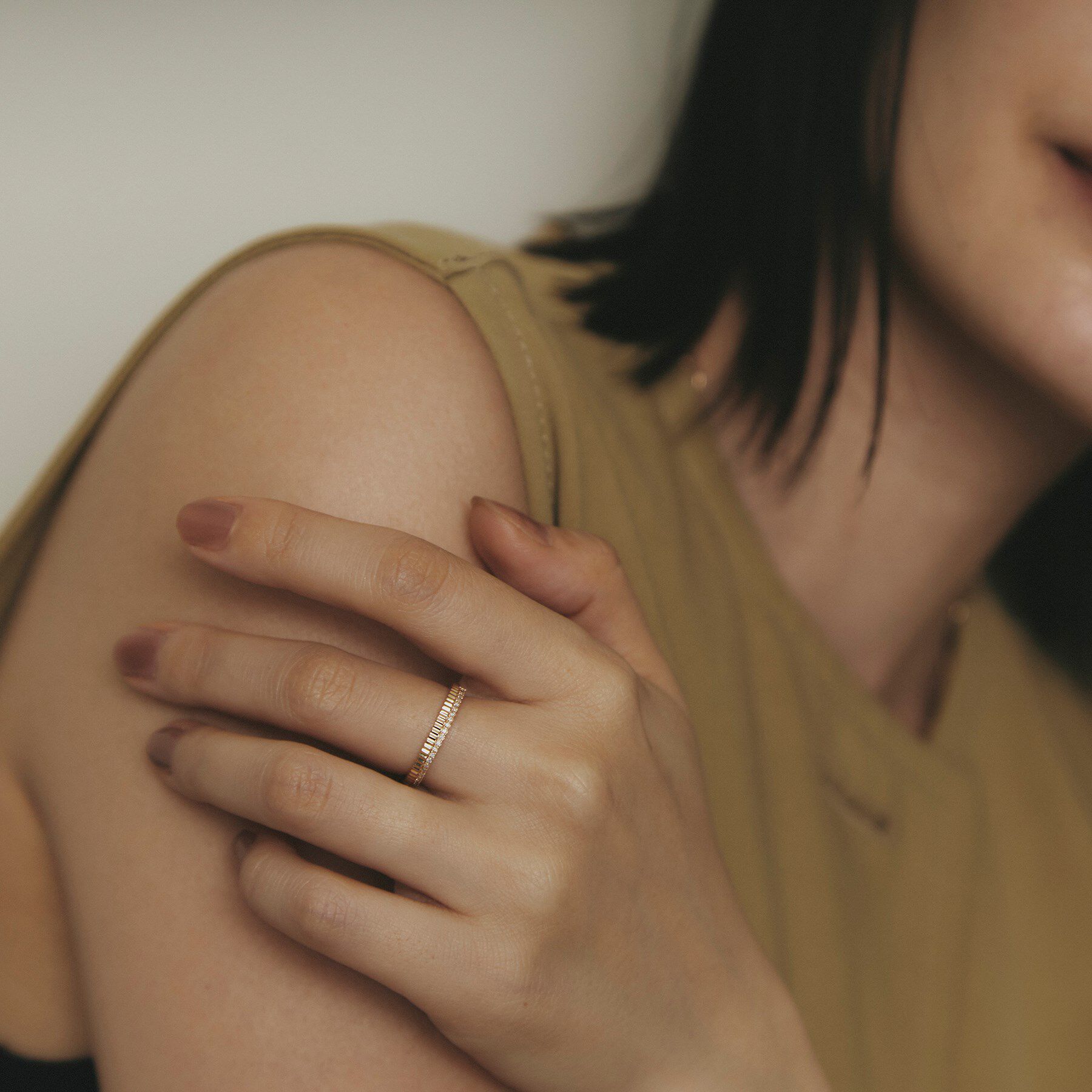 COCOSHNIK「K10ダイヤモンド 縦溝 リング」|リング|