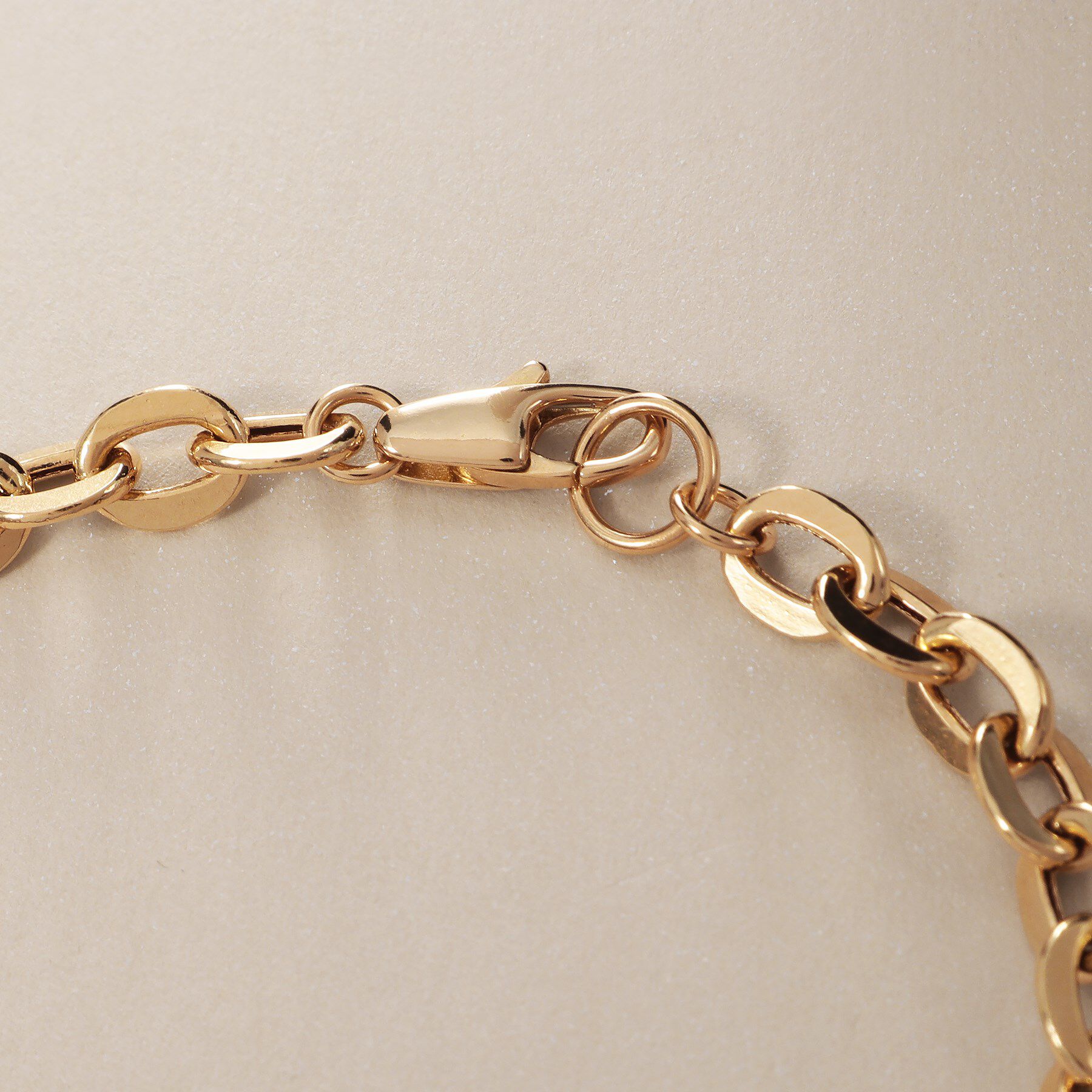 COCOSHNIK「K18中空フラットアズキチェーン ブレスレットL」|ブレスレット・バングル|