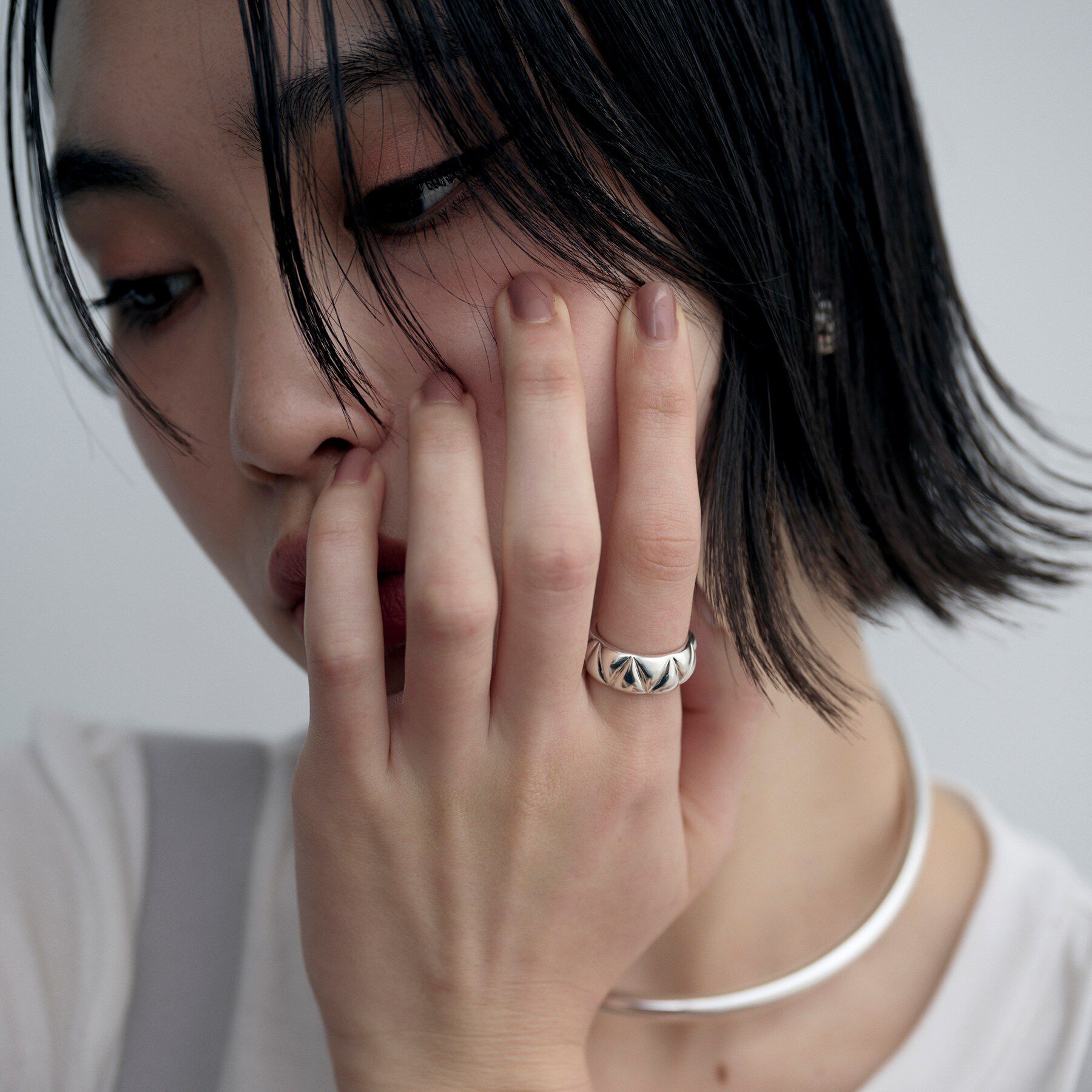 COCOSHNIK ONKITSCH「シルバー キルトリングL」|リング|