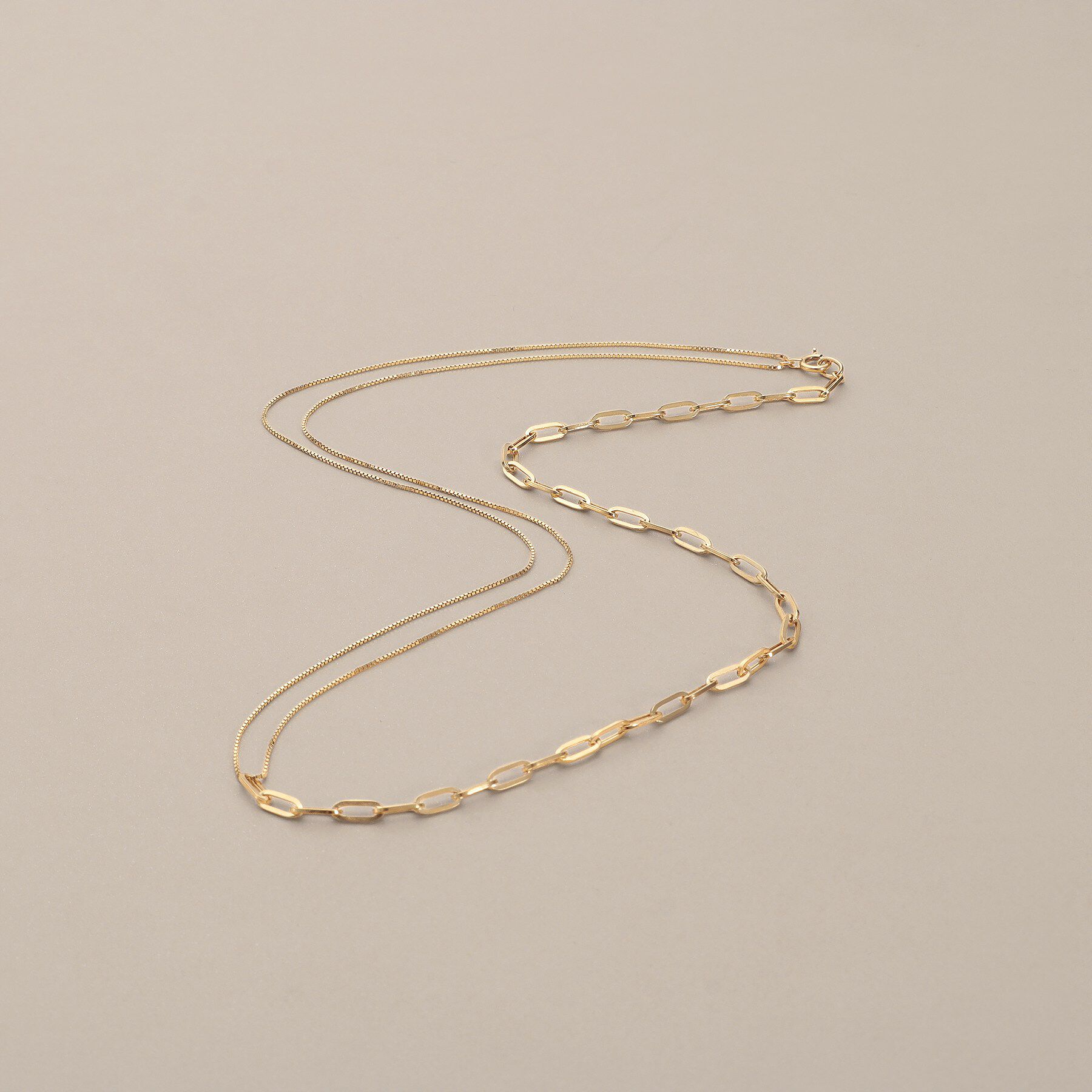 COCOSHNIK「K10ベネチアン&times;中空プリムセパレート ネックレス」|ネックレス|