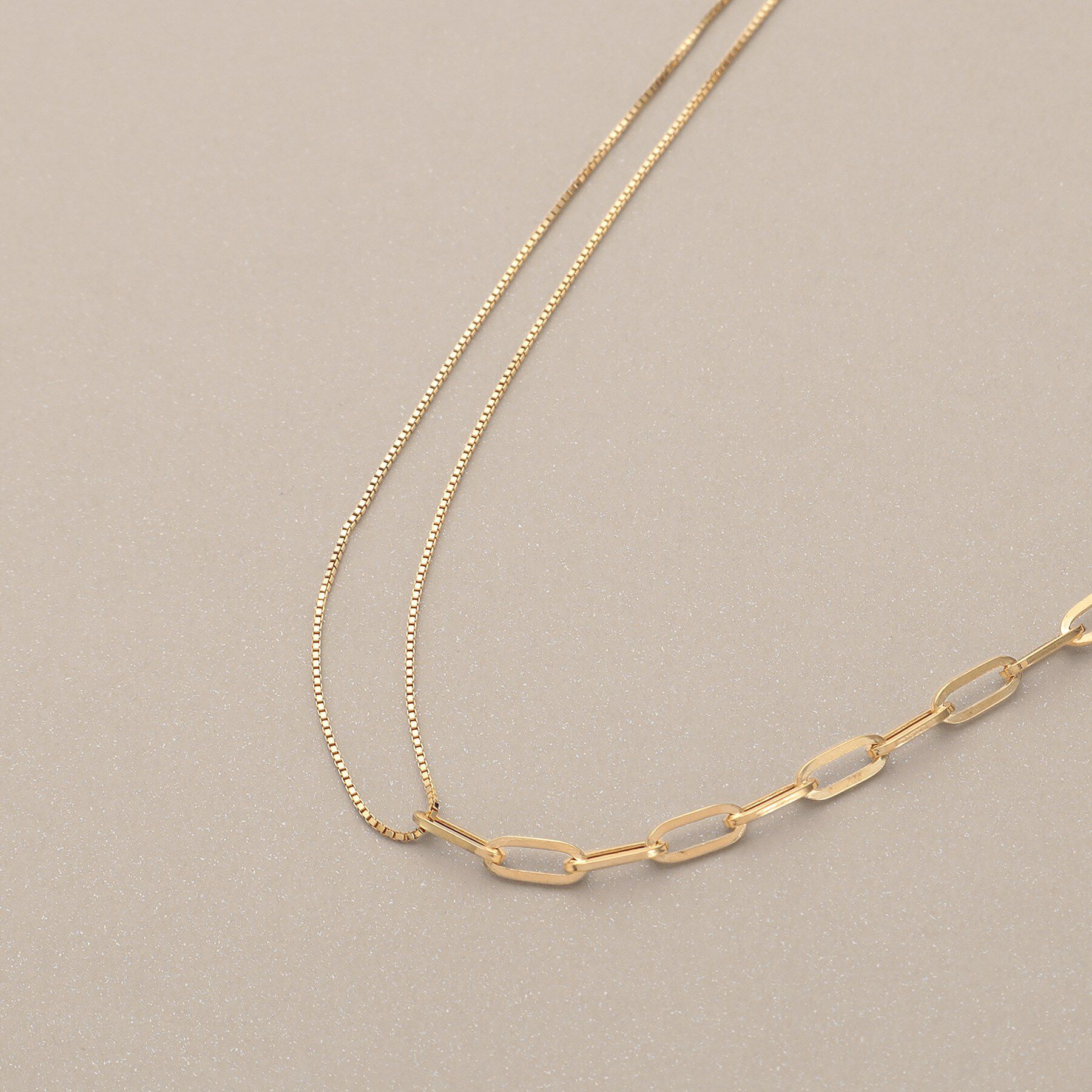 COCOSHNIK「K10ベネチアン&times;中空プリムセパレート ネックレス」|ネックレス|