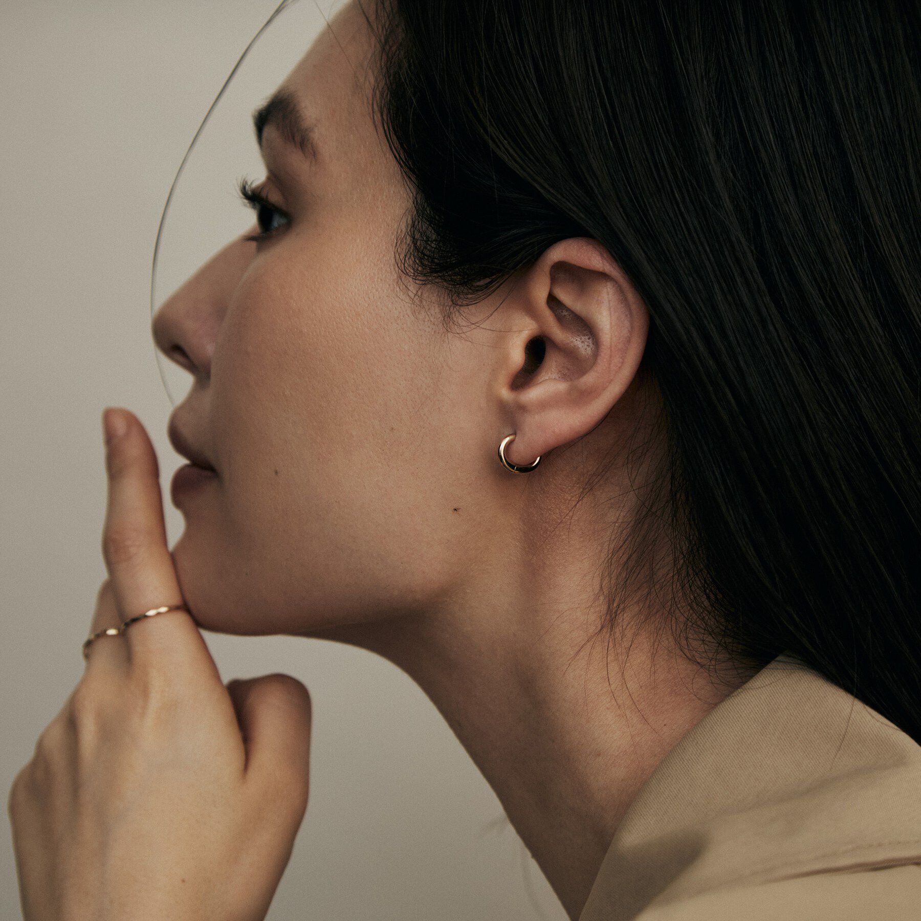 COCOSHNIK「K10オーバルシェイプ 中折れピアス」|ピアス|