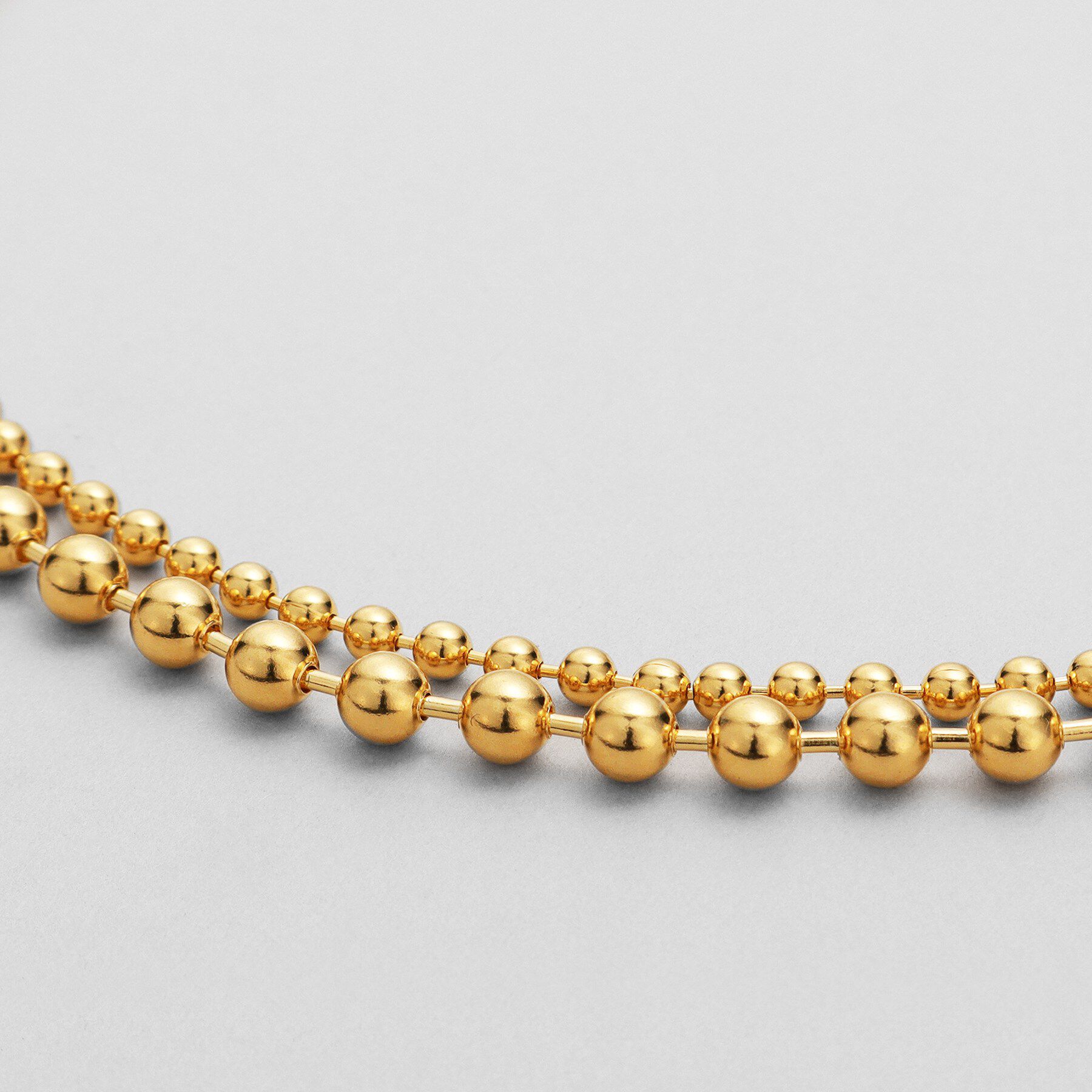 COCOSHNIK ONKITSCH「シルバー ダブルボールチェーンネックレス GP」|ネックレス|