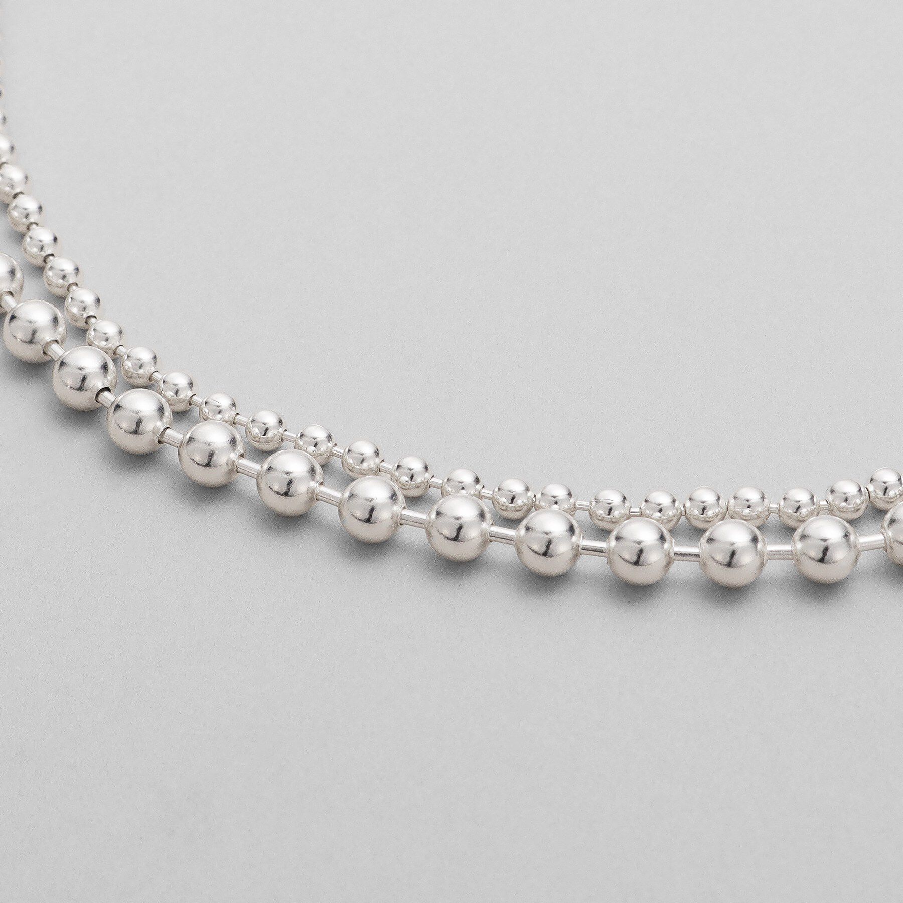 COCOSHNIK ONKITSCH「シルバー ダブルボールチェーンネックレス」|ネックレス|